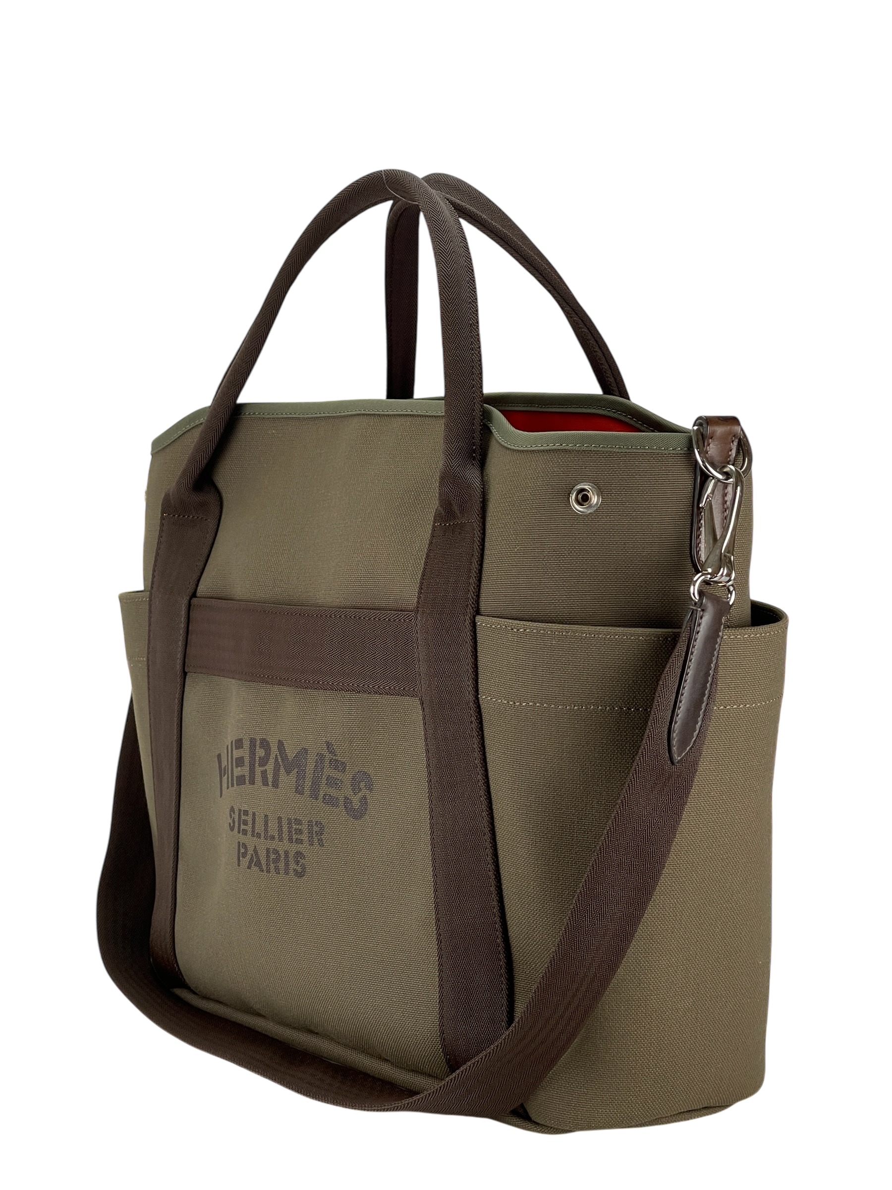 HERMES - Olive green Sac de Pansage groom Tote Bag