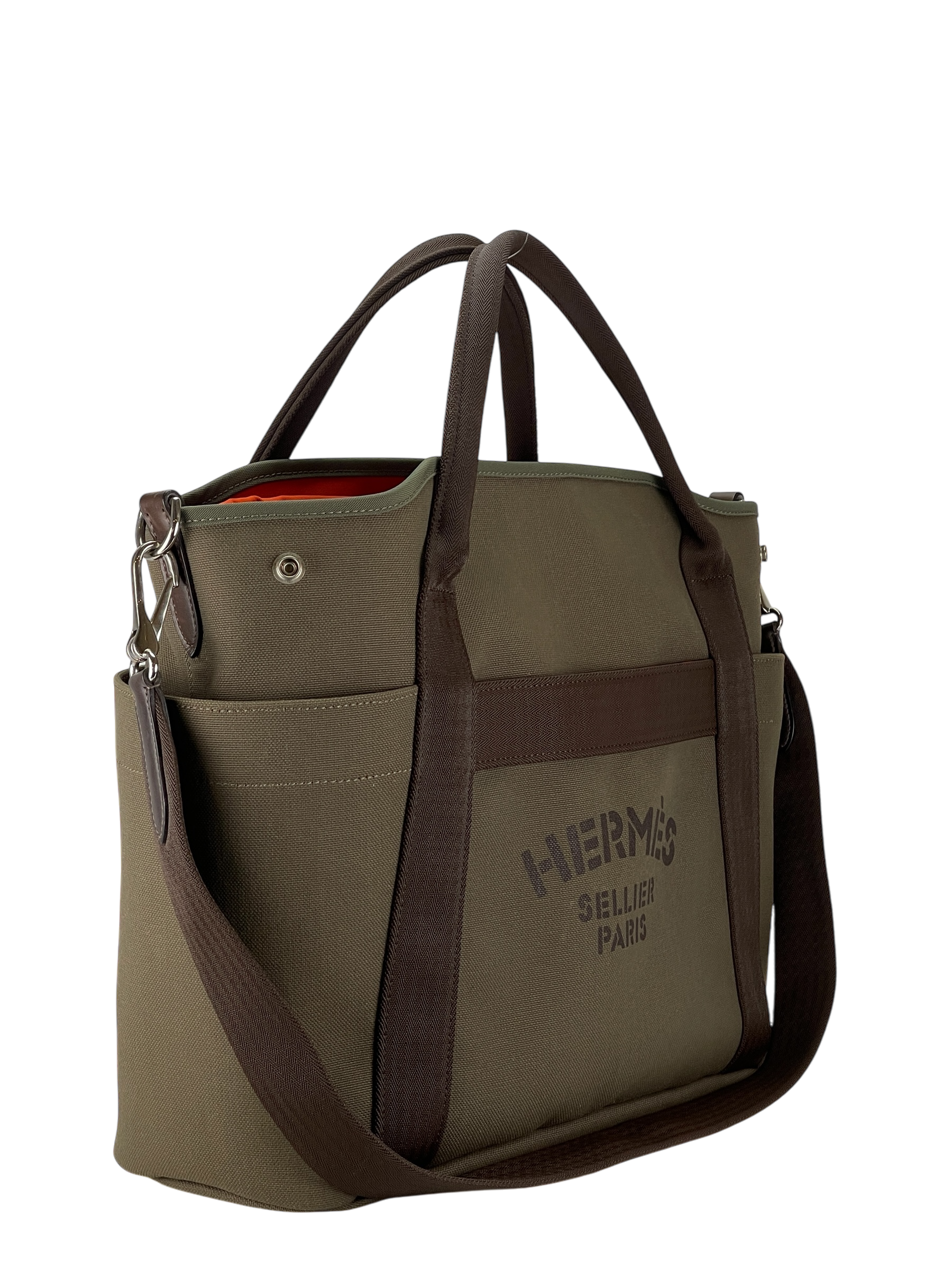 HERMES - Olive green Sac de Pansage groom Tote Bag