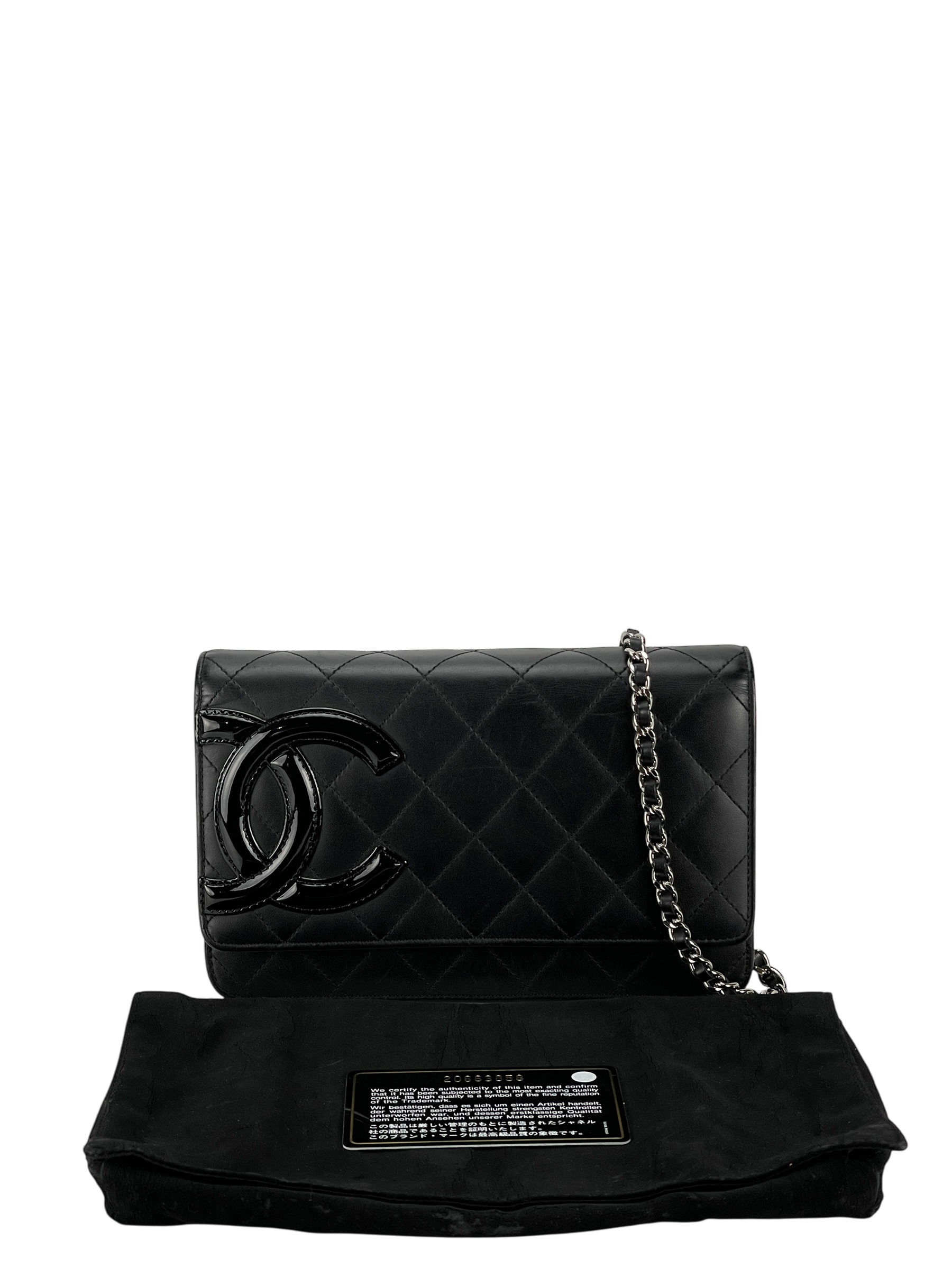 CHANEL - Black Calfskin Cambon Wallet On Chain (WOC)