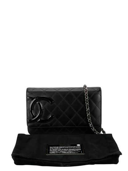 CHANEL - Black Calfskin Cambon Wallet On Chain (WOC)
