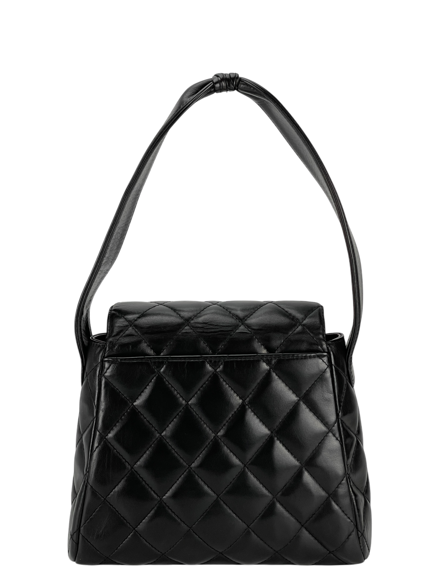 CHANEL - Black Quilted Lambskin Vintage Classic Shoulder Bag