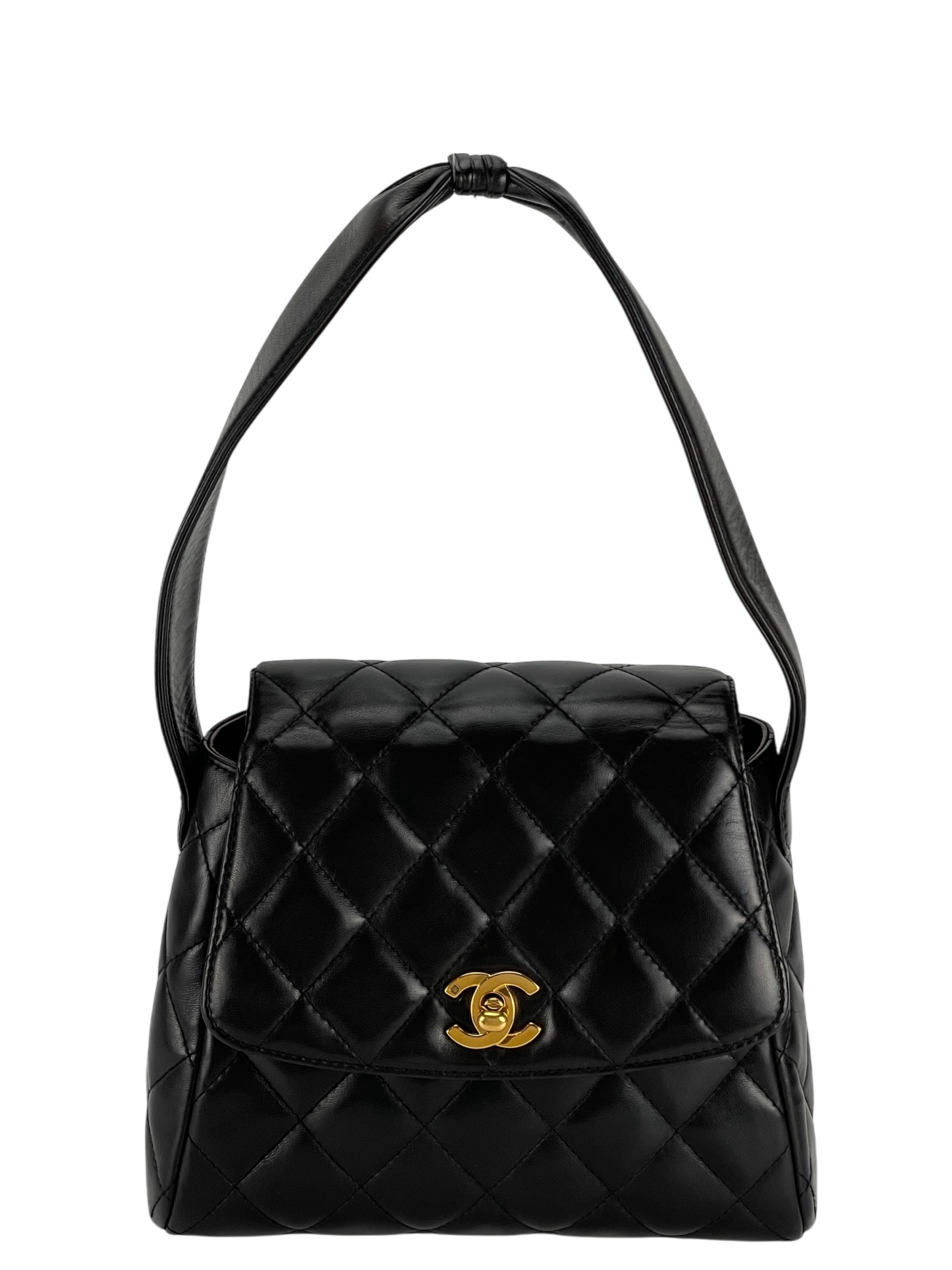 CHANEL - Black Quilted Lambskin Vintage Classic Shoulder Bag
