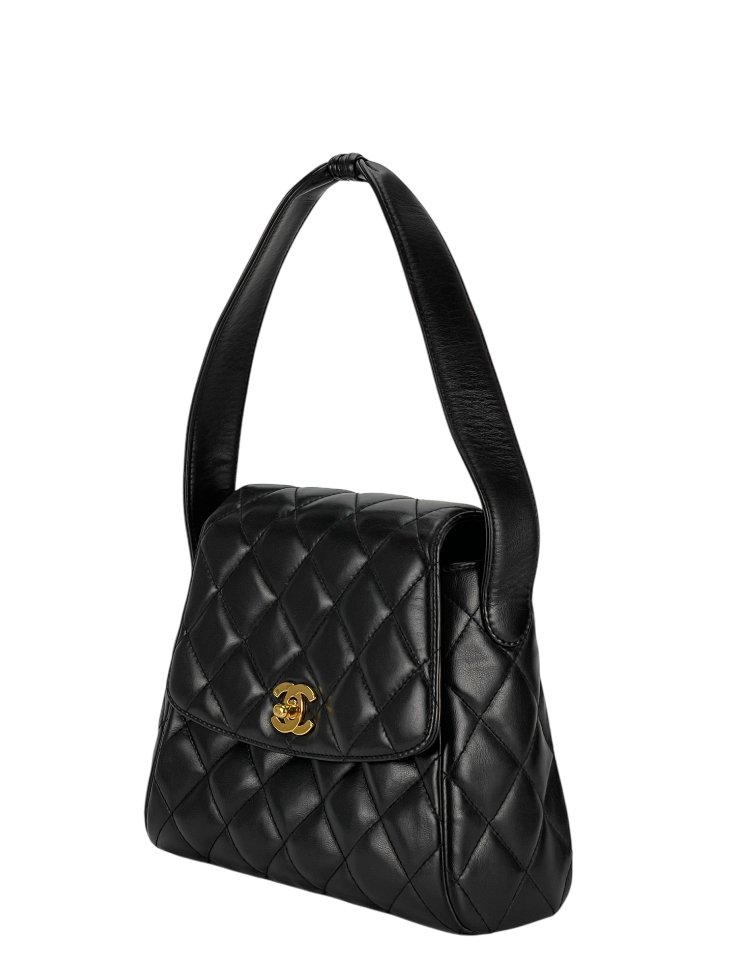 CHANEL - Black Quilted Lambskin Vintage Classic Shoulder Bag