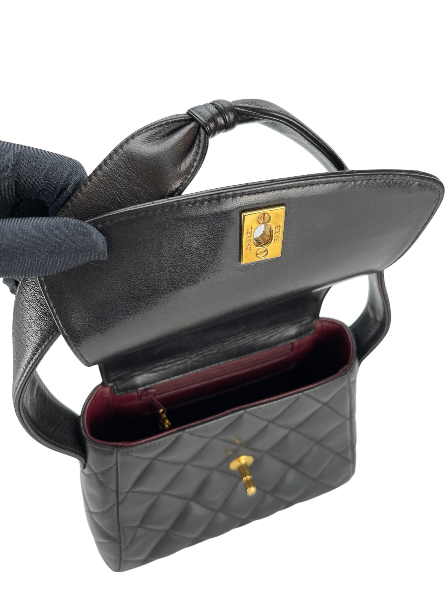 CHANEL - Black Quilted Lambskin Vintage Classic Shoulder Bag