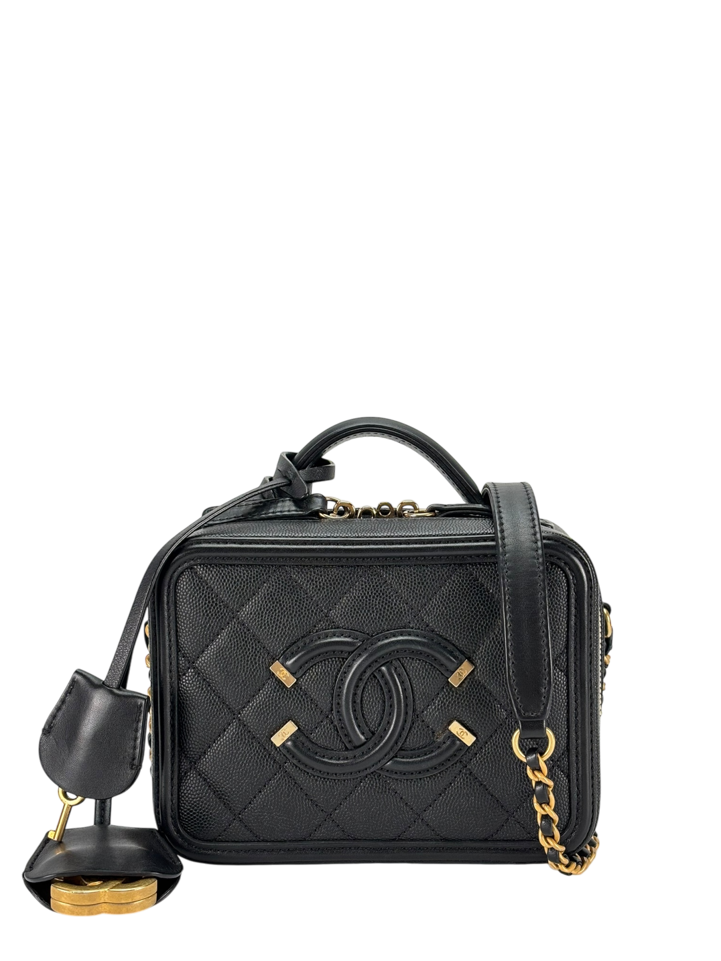 CHANEL - Black Cavair CC Camera Vanity Bag