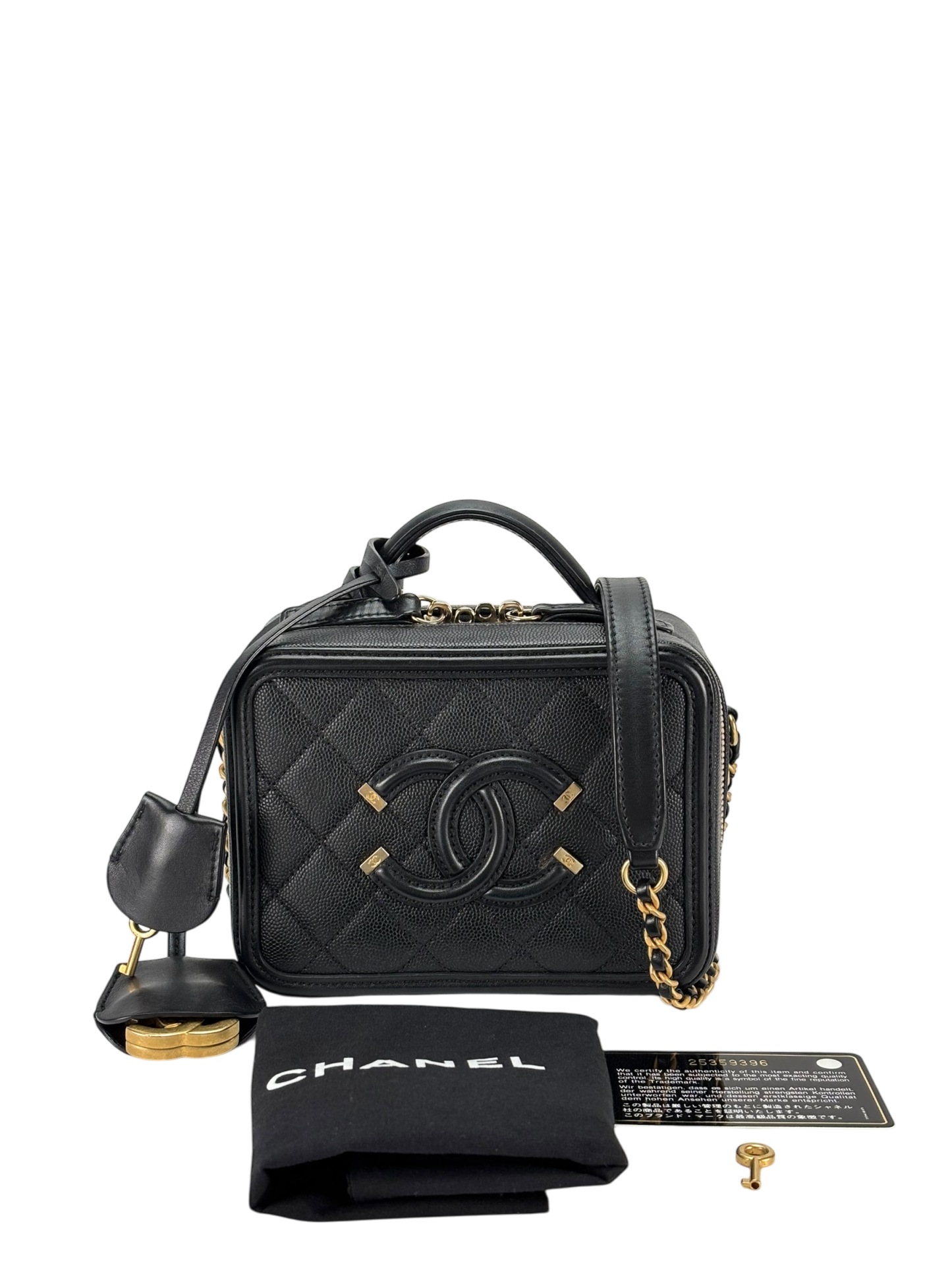 CHANEL - Black Cavair CC Camera Vanity Bag