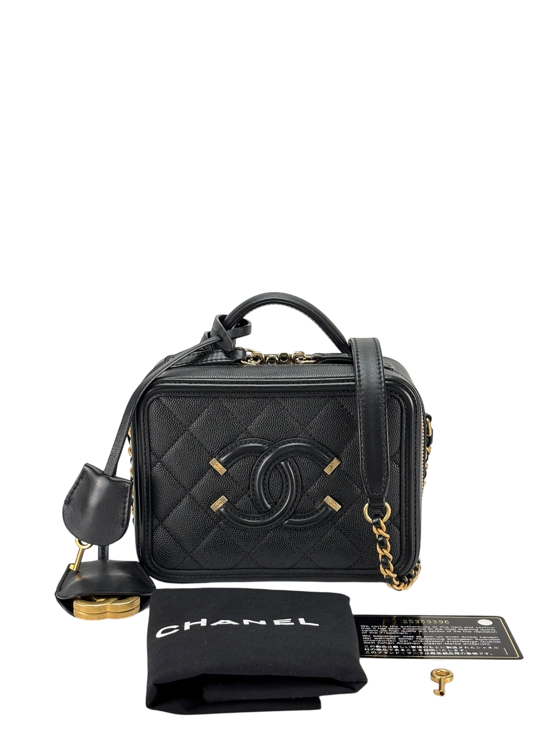 CHANEL - Black Cavair CC Camera Vanity Bag