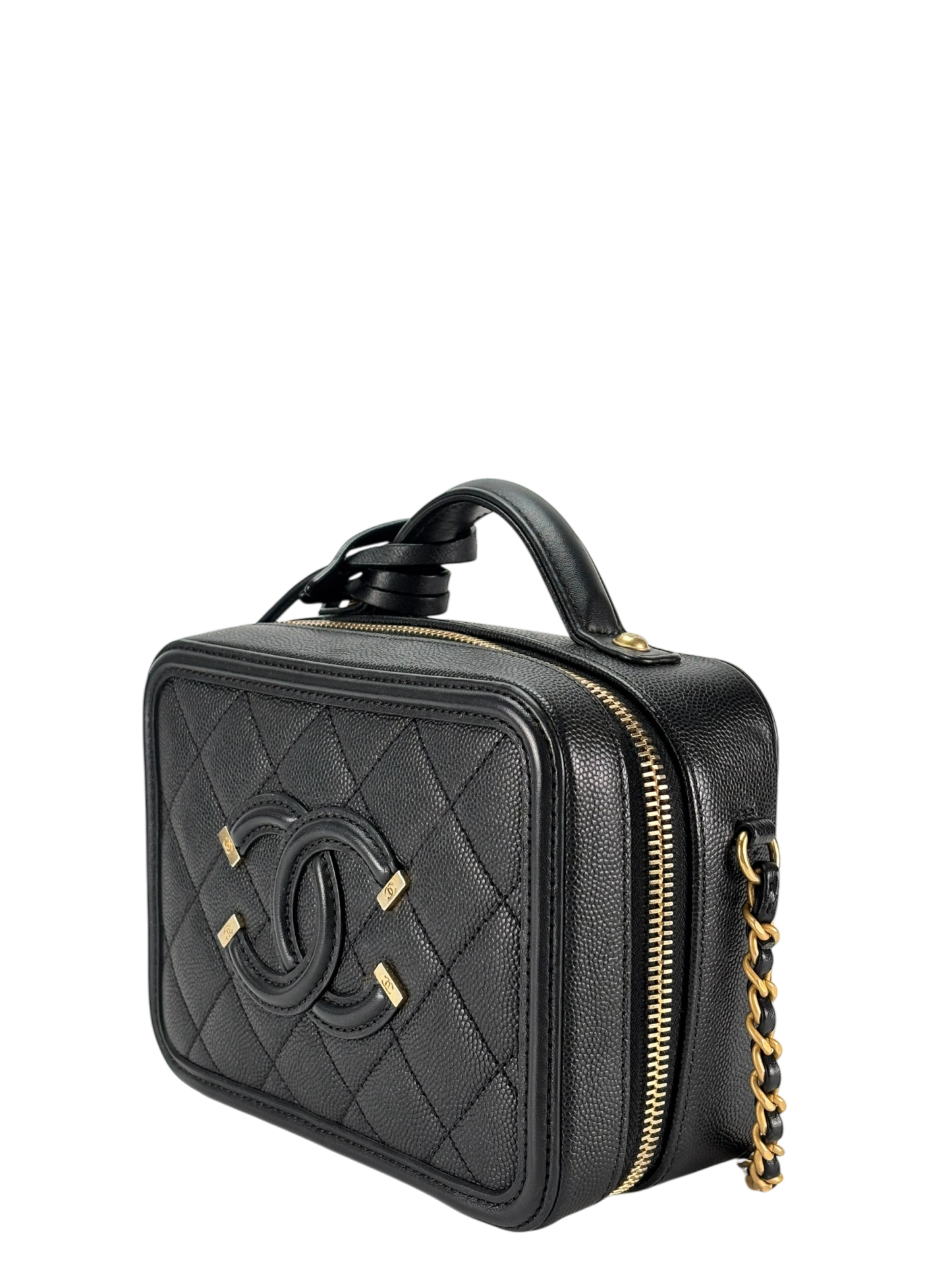 CHANEL - Black Cavair CC Camera Vanity Bag