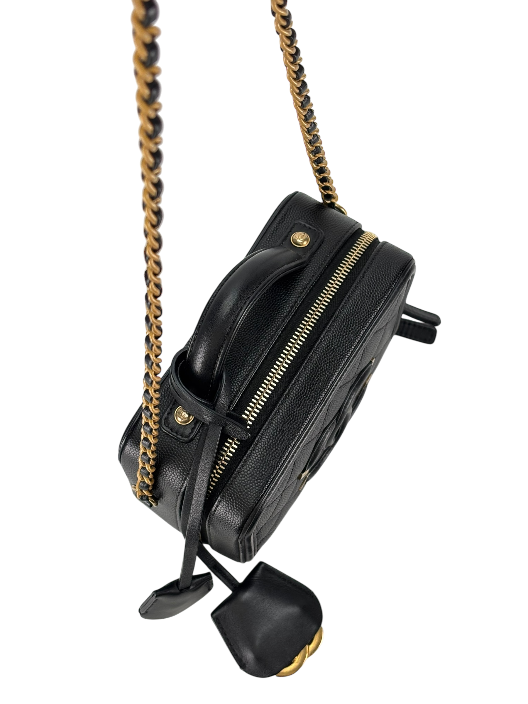 CHANEL - Black Cavair CC Camera Vanity Bag