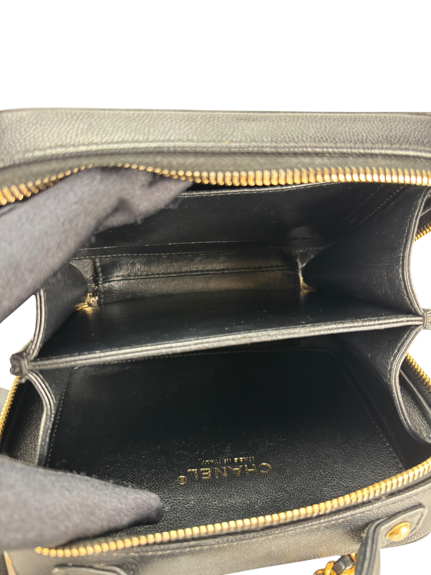 CHANEL - Black Cavair CC Camera Vanity Bag