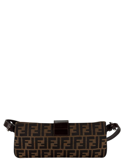 FENDI - Brown Zucca Baguette One-shoulder bag Silver Hardware