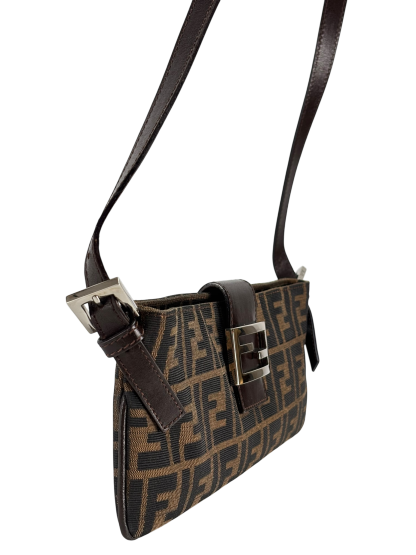 FENDI - Brown Zucca Baguette One-shoulder bag Silver Hardware