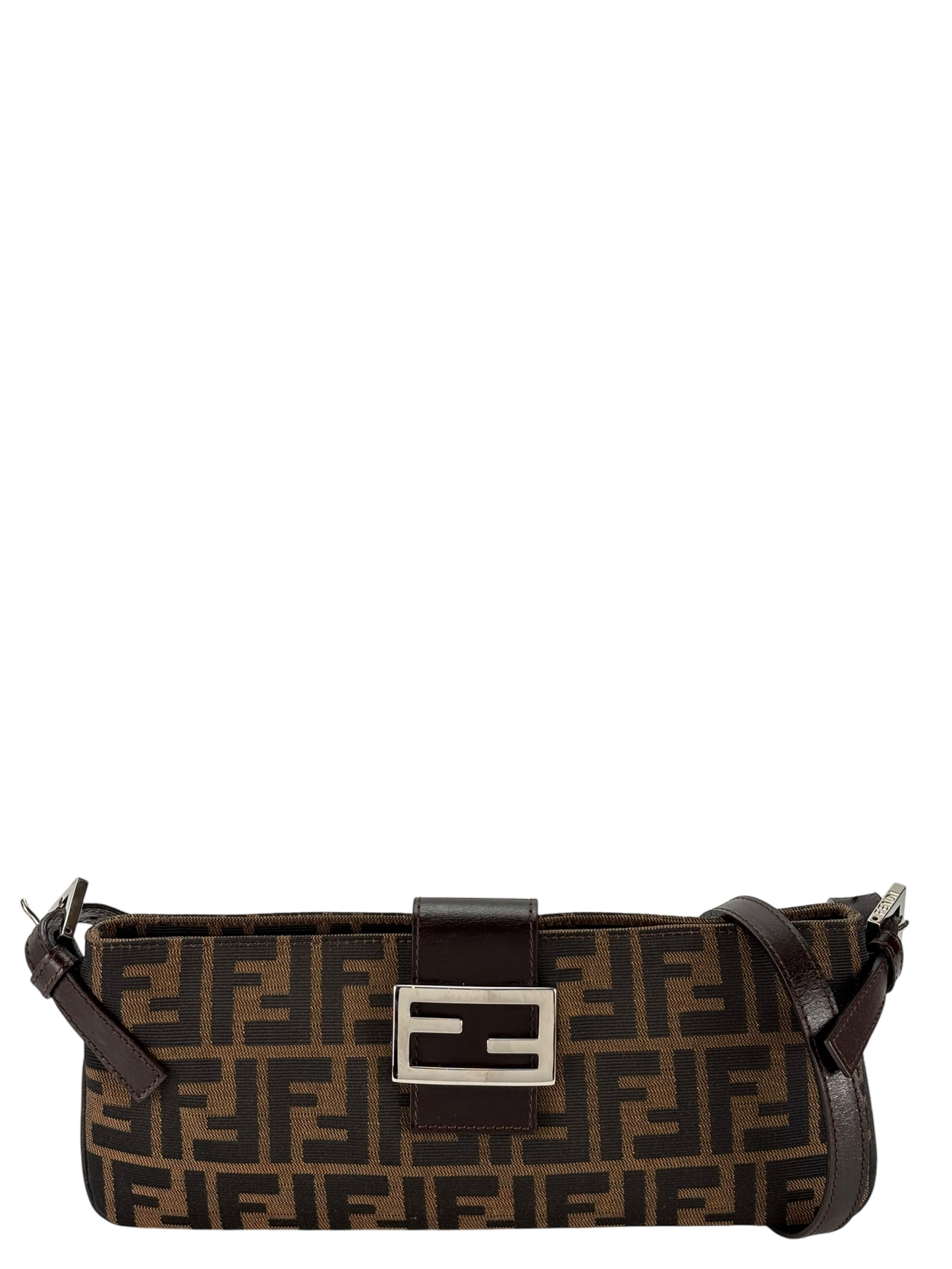 FENDI - Brown Zucca Baguette One-shoulder bag Silver Hardware