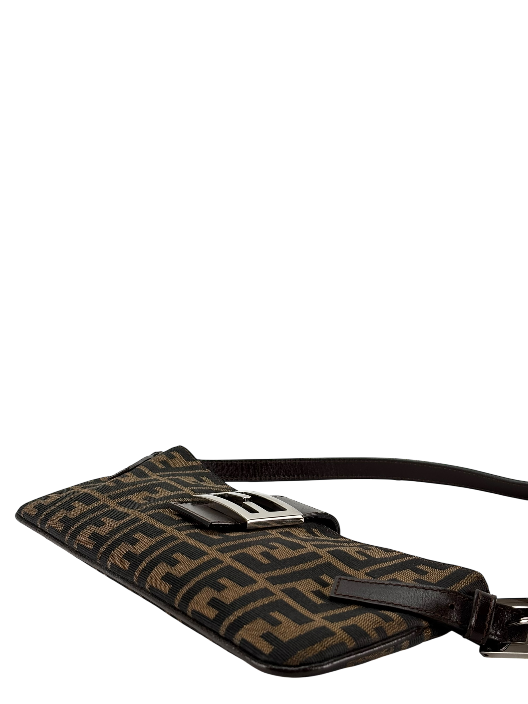 FENDI - Brown Zucca Baguette One-shoulder bag Silver Hardware