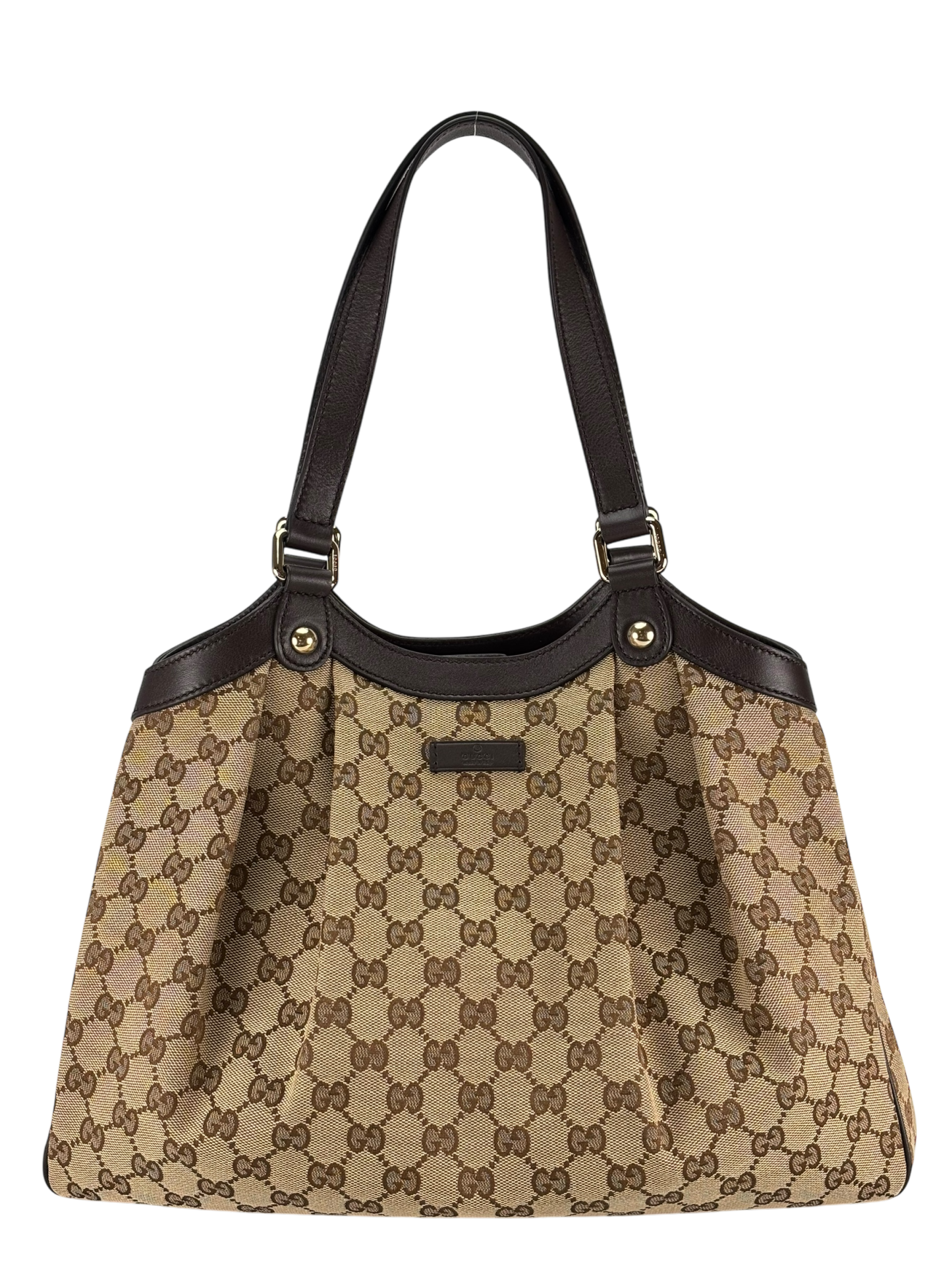 GUCCI - Brown Beige GG Tote Bag Shoulder Bag