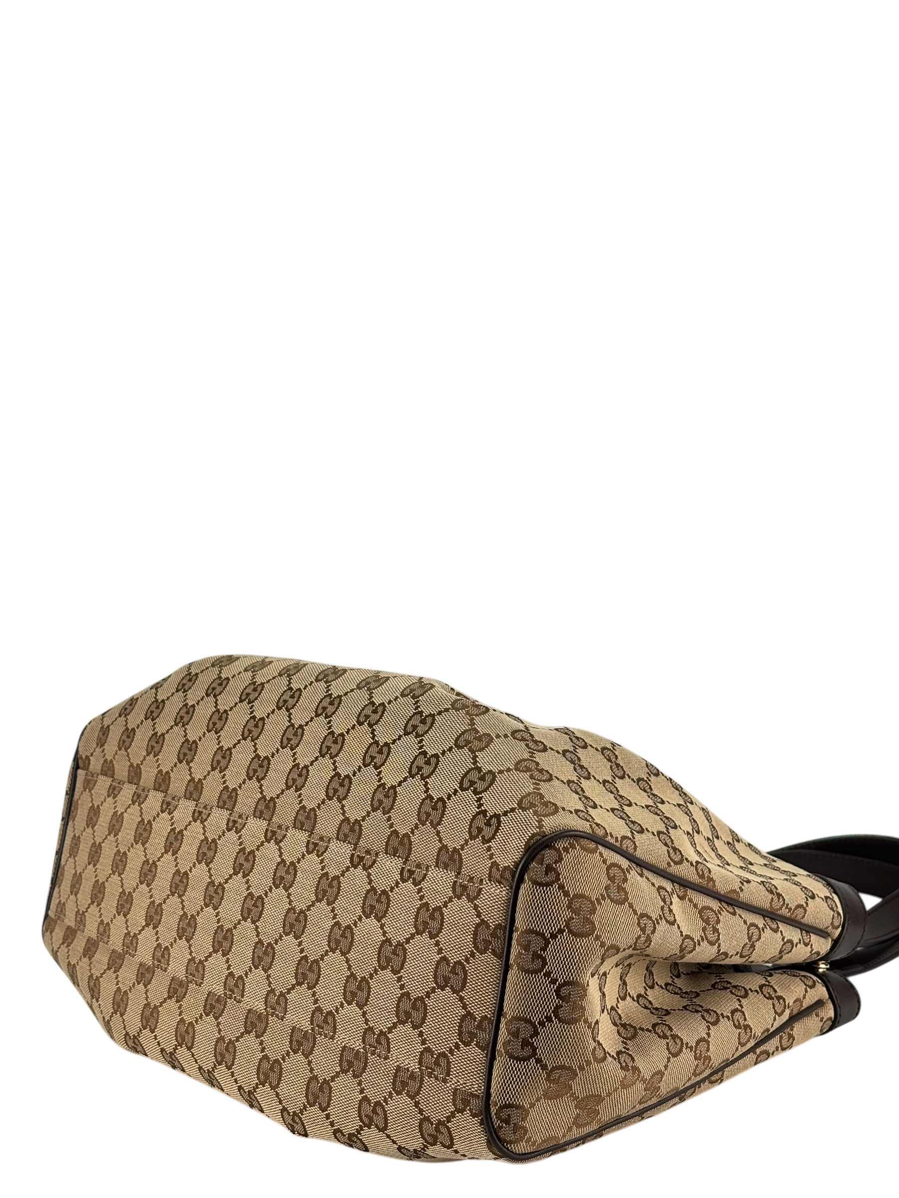 GUCCI - Brown Beige GG Tote Bag Shoulder Bag