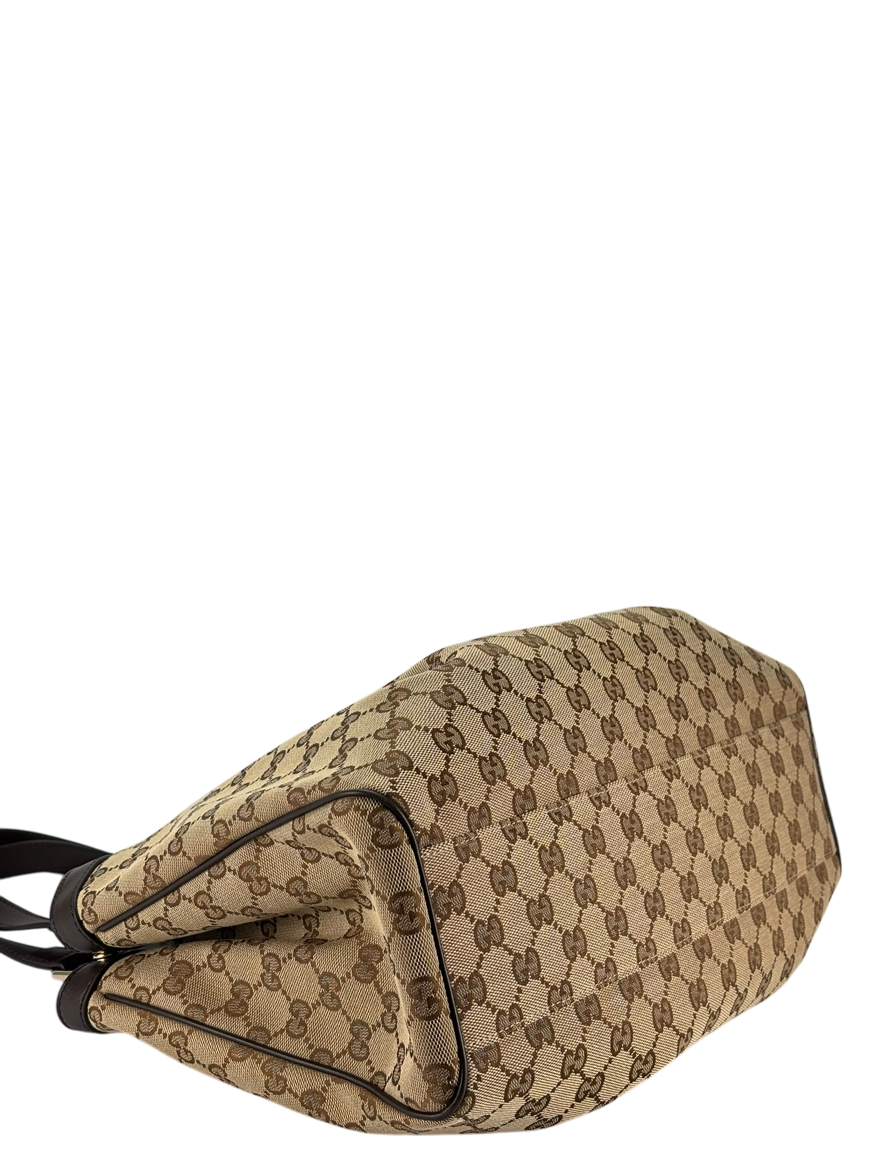 GUCCI - Brown Beige GG Tote Bag Shoulder Bag