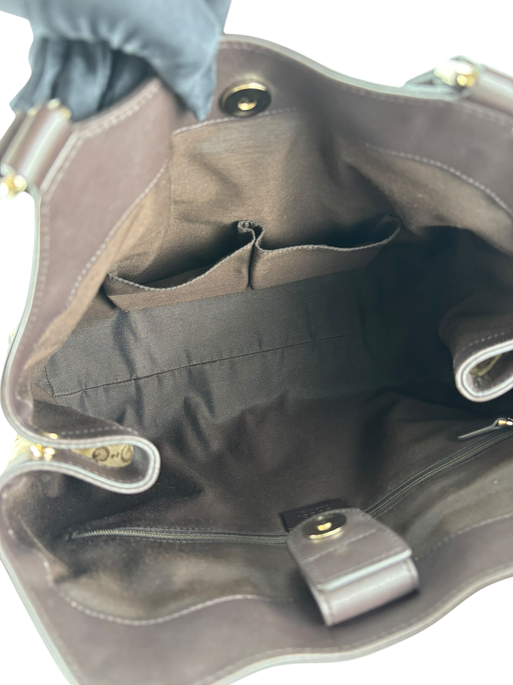 GUCCI - Brown Beige GG Tote Bag Shoulder Bag