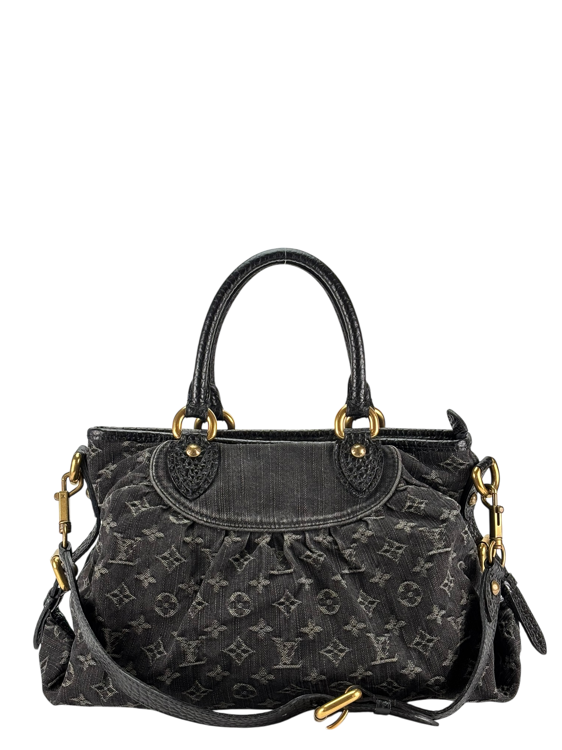 LOUIS VUITTON -  Black monogram Denim handbag