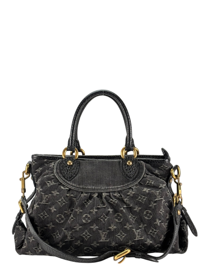 LOUIS VUITTON -  Black monogram Denim handbag