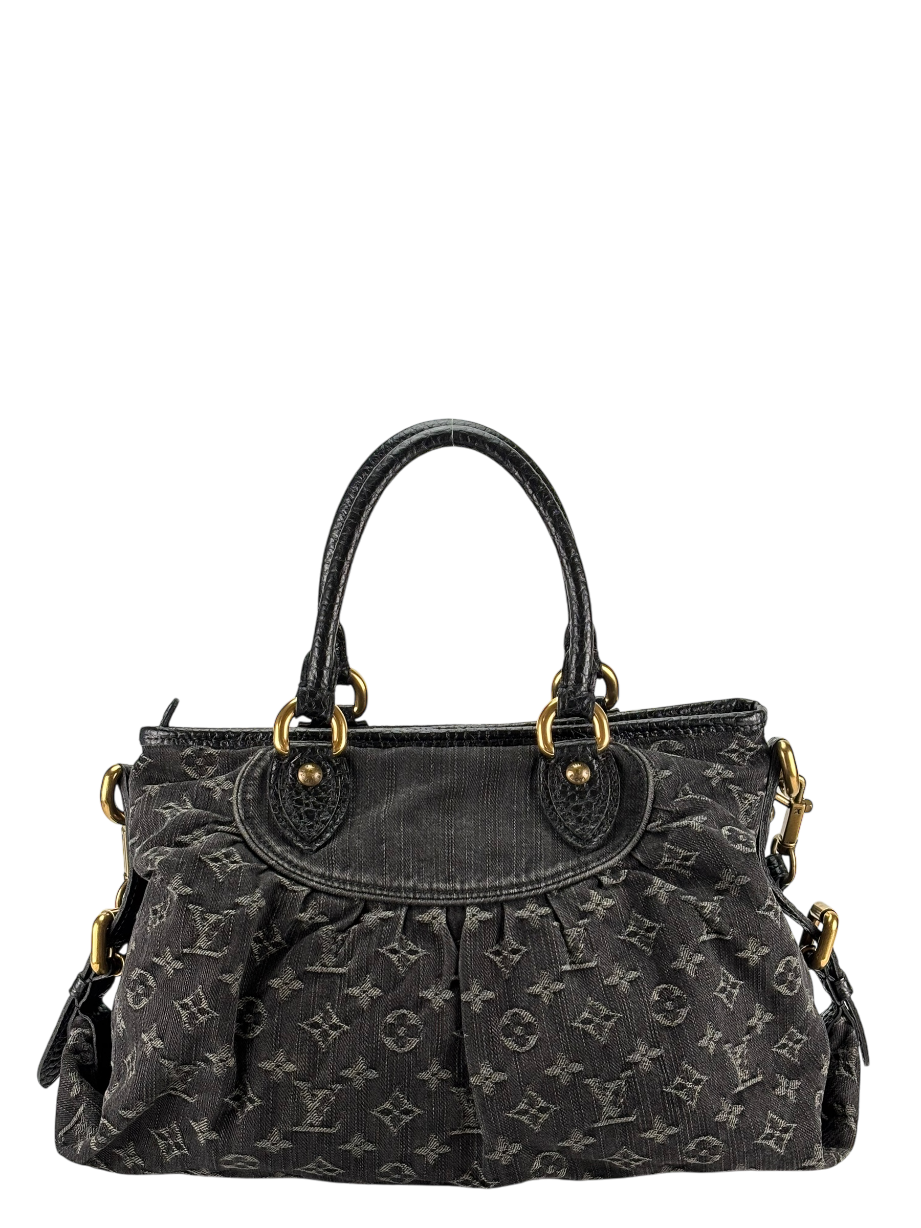 LOUIS VUITTON -  Black monogram Denim handbag