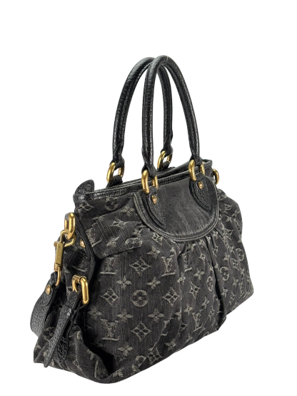 LOUIS VUITTON -  Black monogram Denim handbag