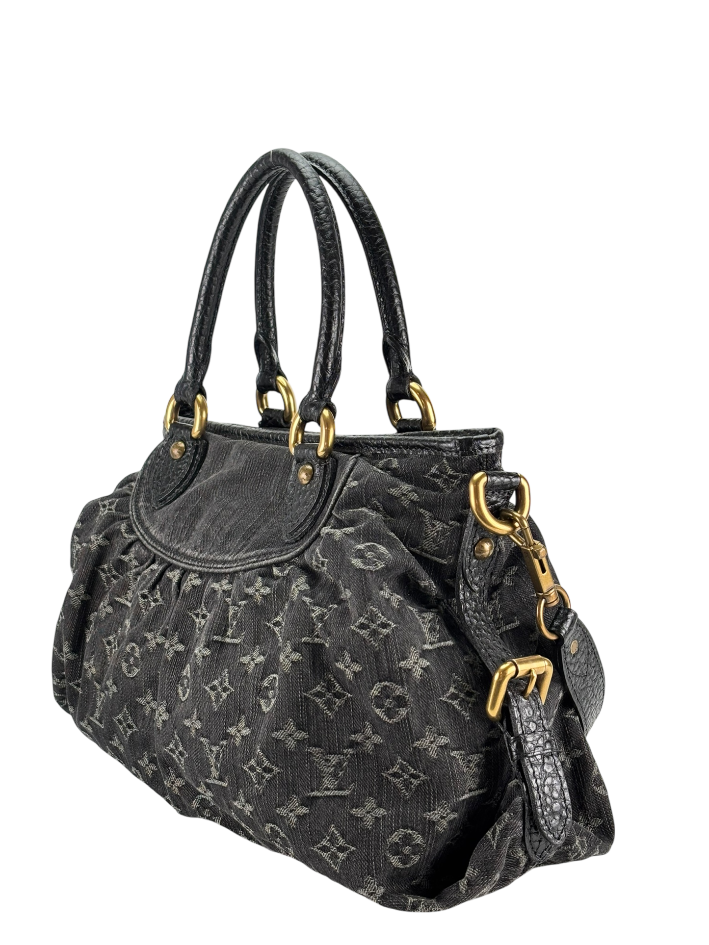 LOUIS VUITTON - Black monogram Denim handbag