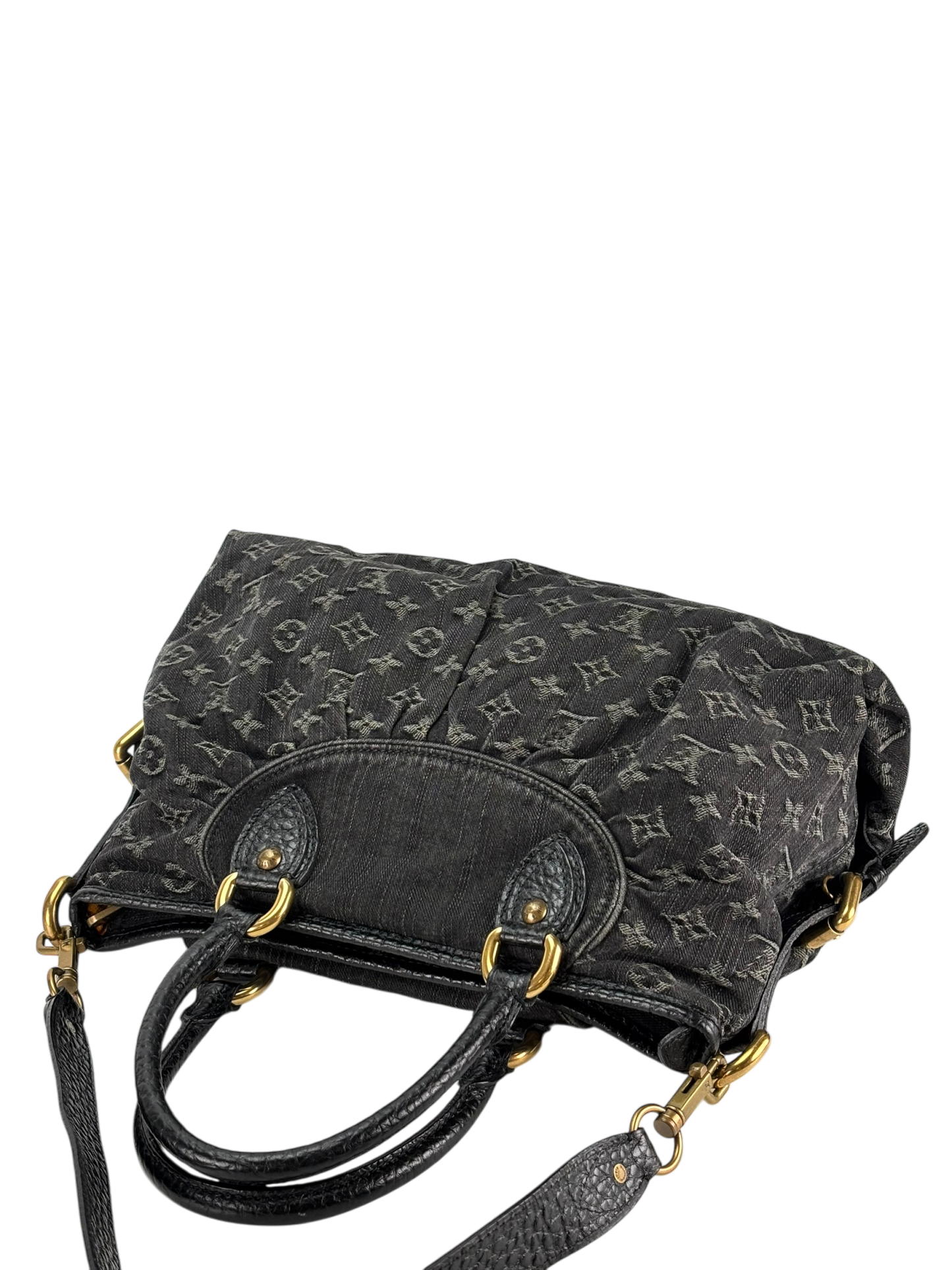 LOUIS VUITTON -  Black monogram Denim handbag