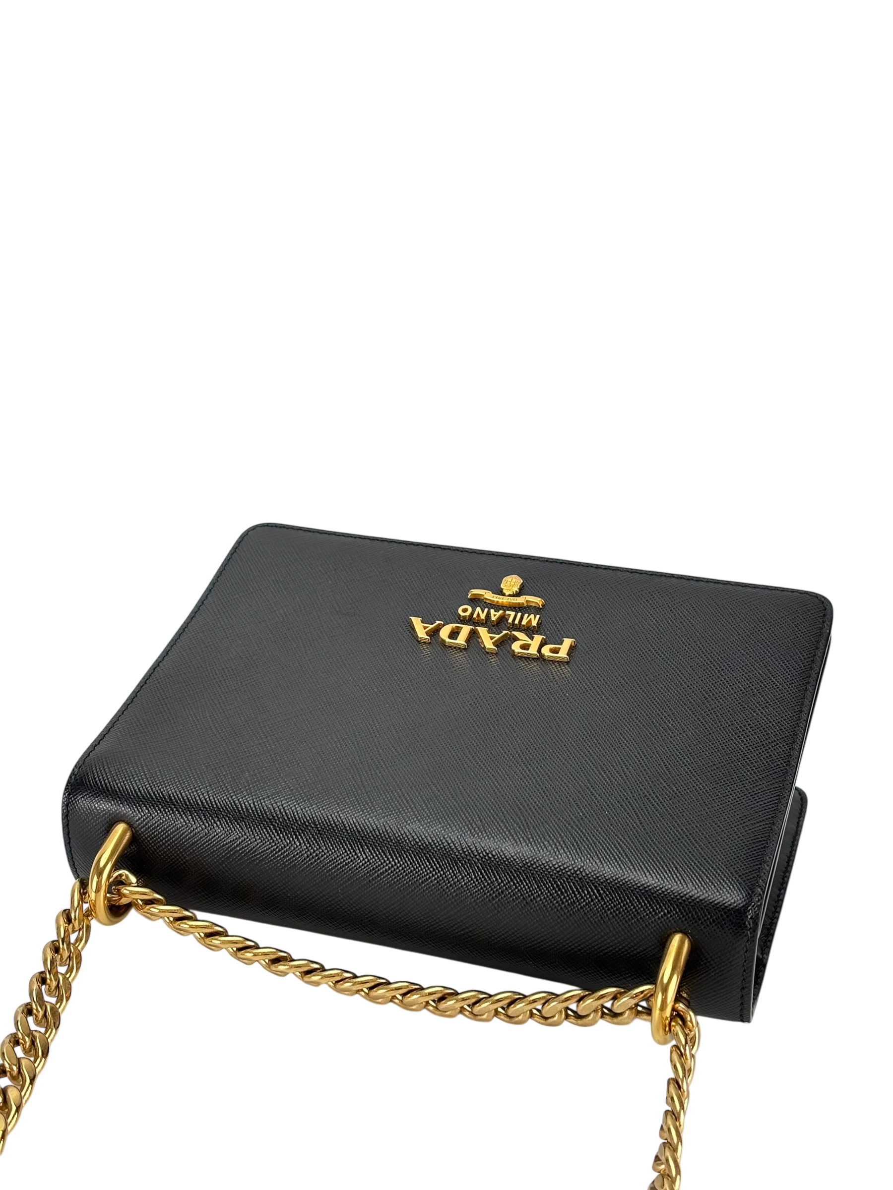 PRADA プラダ バッグ 黒 チェーン 金色【BJAU3019】 プラダ ブラック