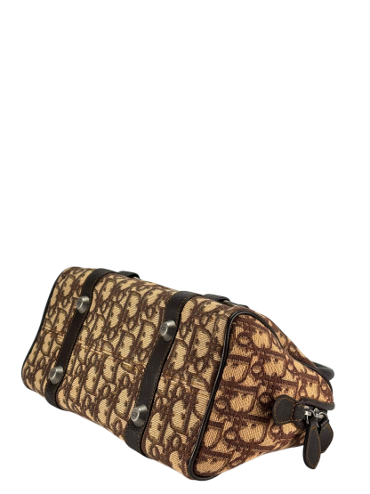 CHRISTIAN DIOR - Beige Brown Trotter CD logo Boston handbag 