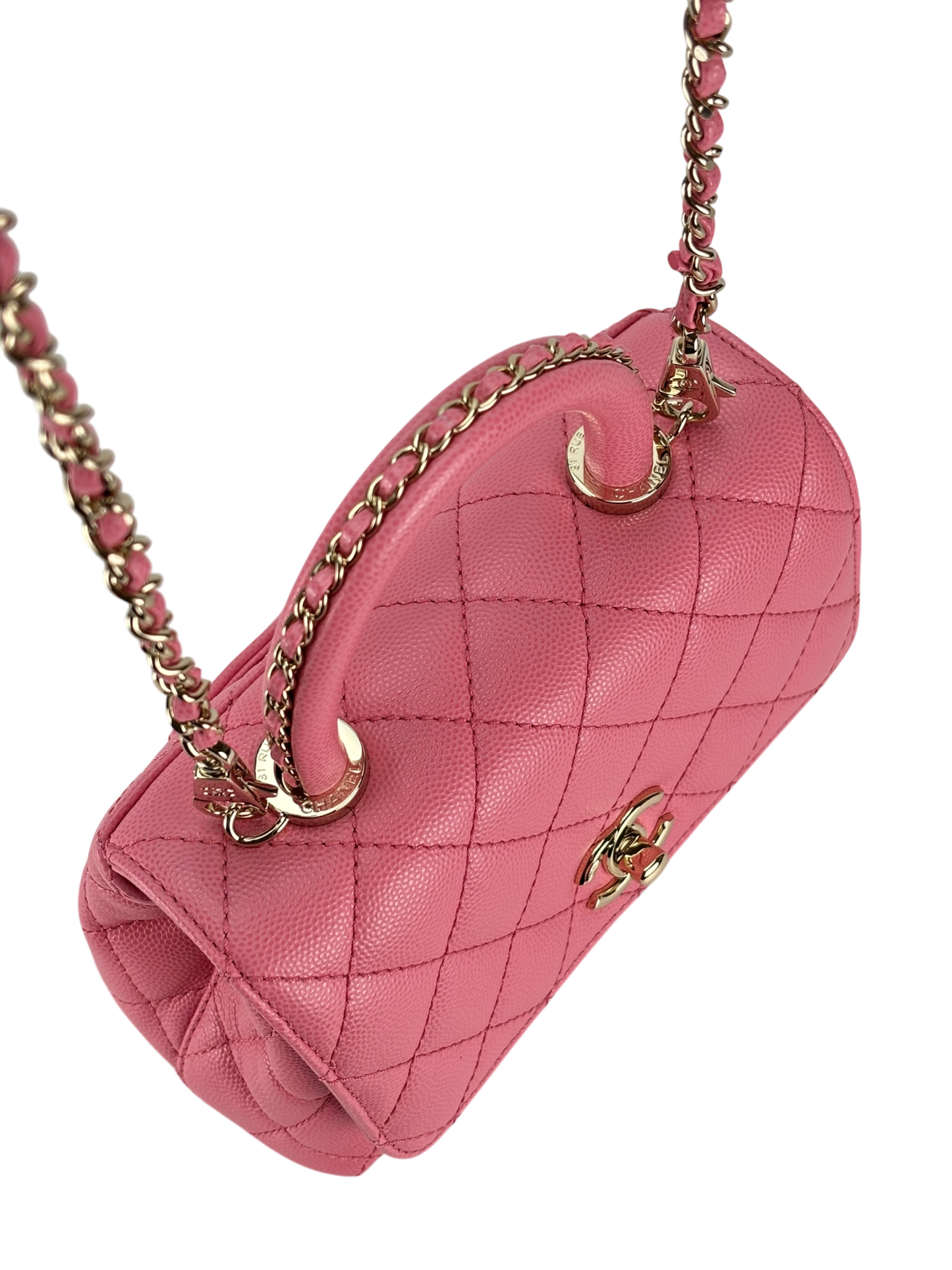 CHANEL - Coco Handle Small Pink Caviar Gold Hardware