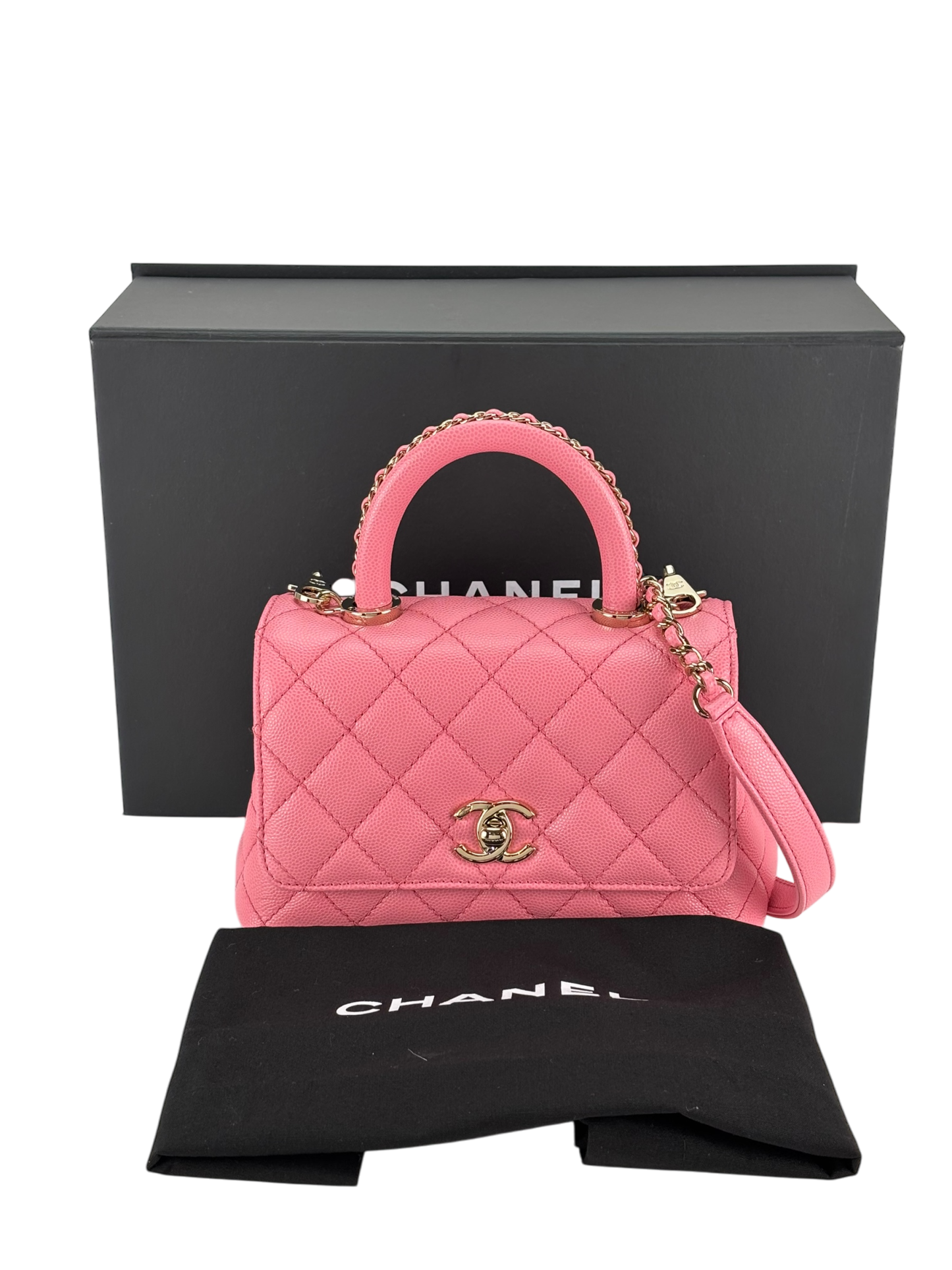 CHANEL - Coco Handle Small Pink Caviar Gold Hardware