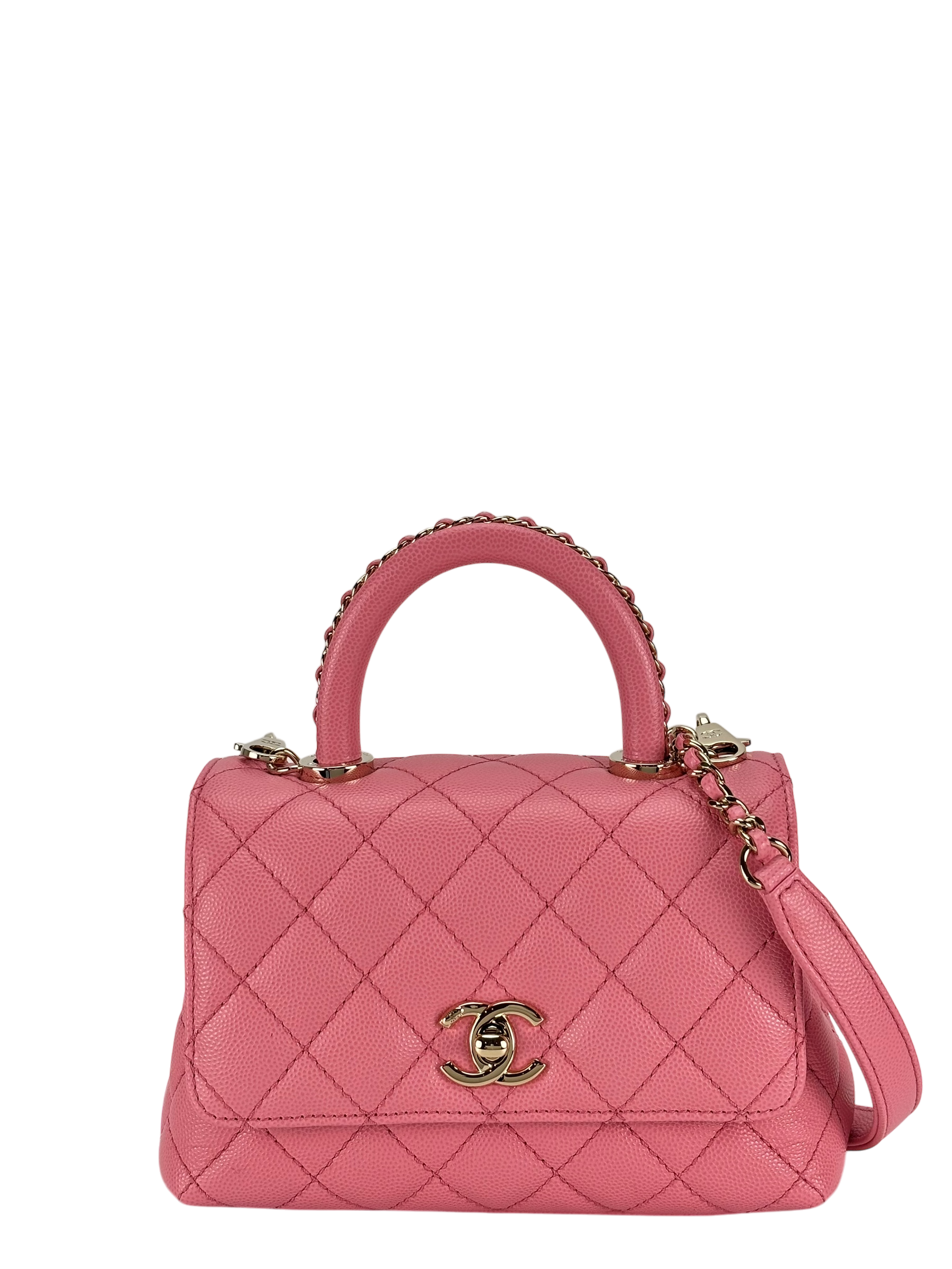 CHANEL - Coco Handle Small Pink Caviar Gold Hardware