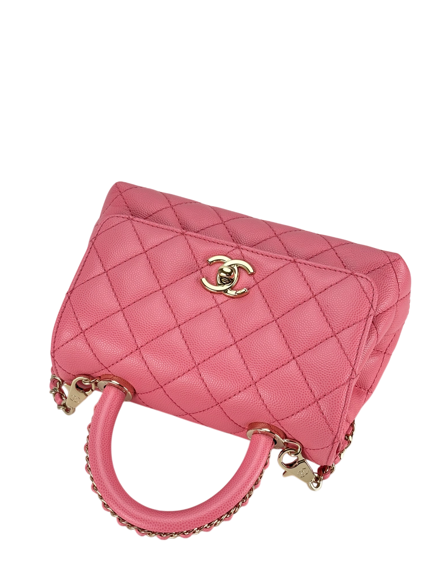 CHANEL - Coco Handle Small Pink Caviar Gold Hardware