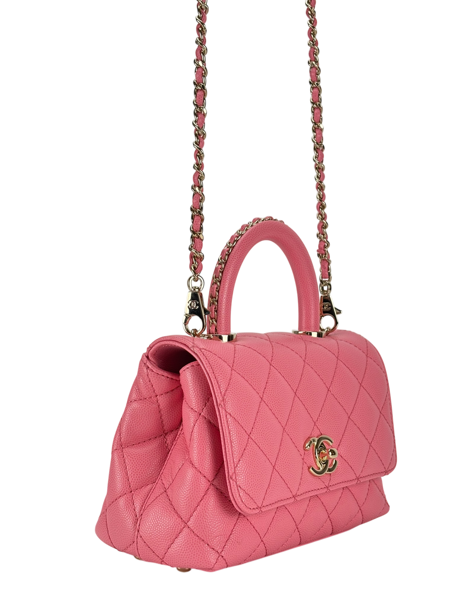CHANEL - Coco Handle Small Pink Caviar Gold Hardware