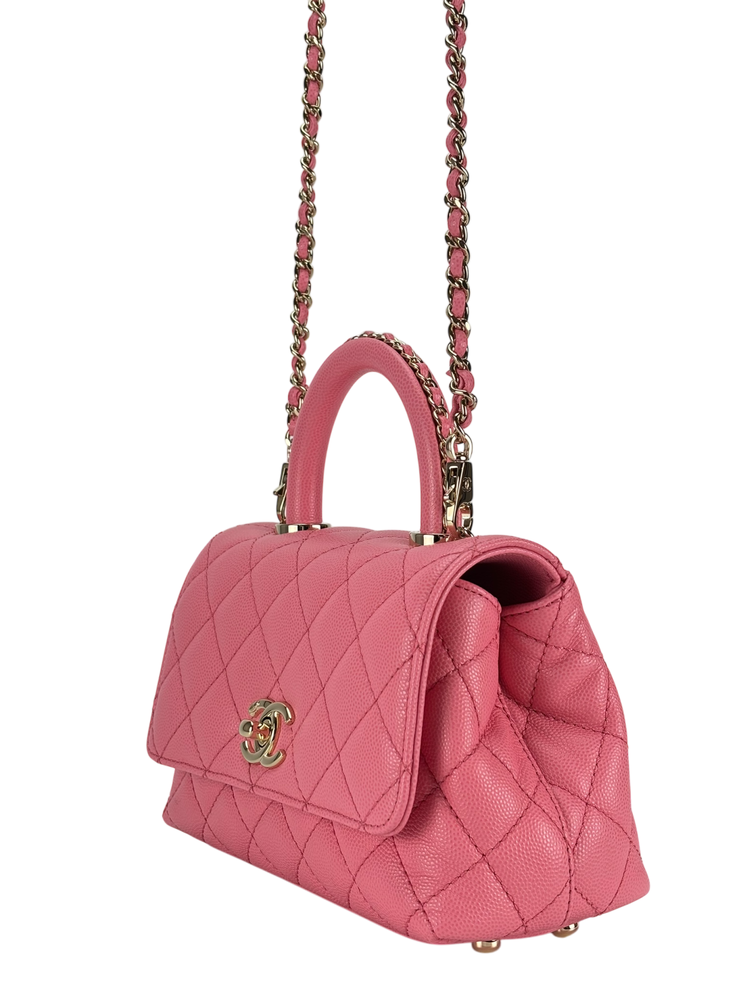 CHANEL - Coco Handle Small Pink Caviar Gold Hardware