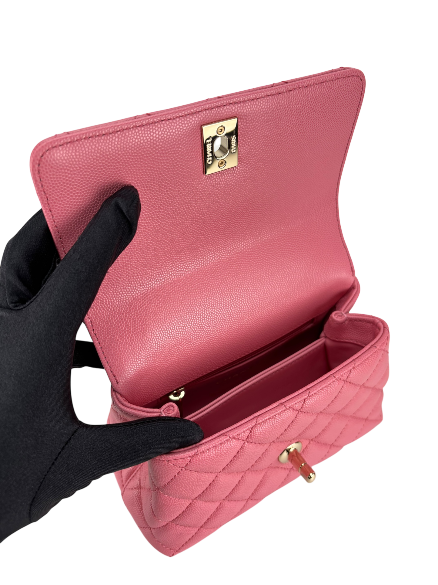CHANEL - Coco Handle Small Pink Caviar Gold Hardware