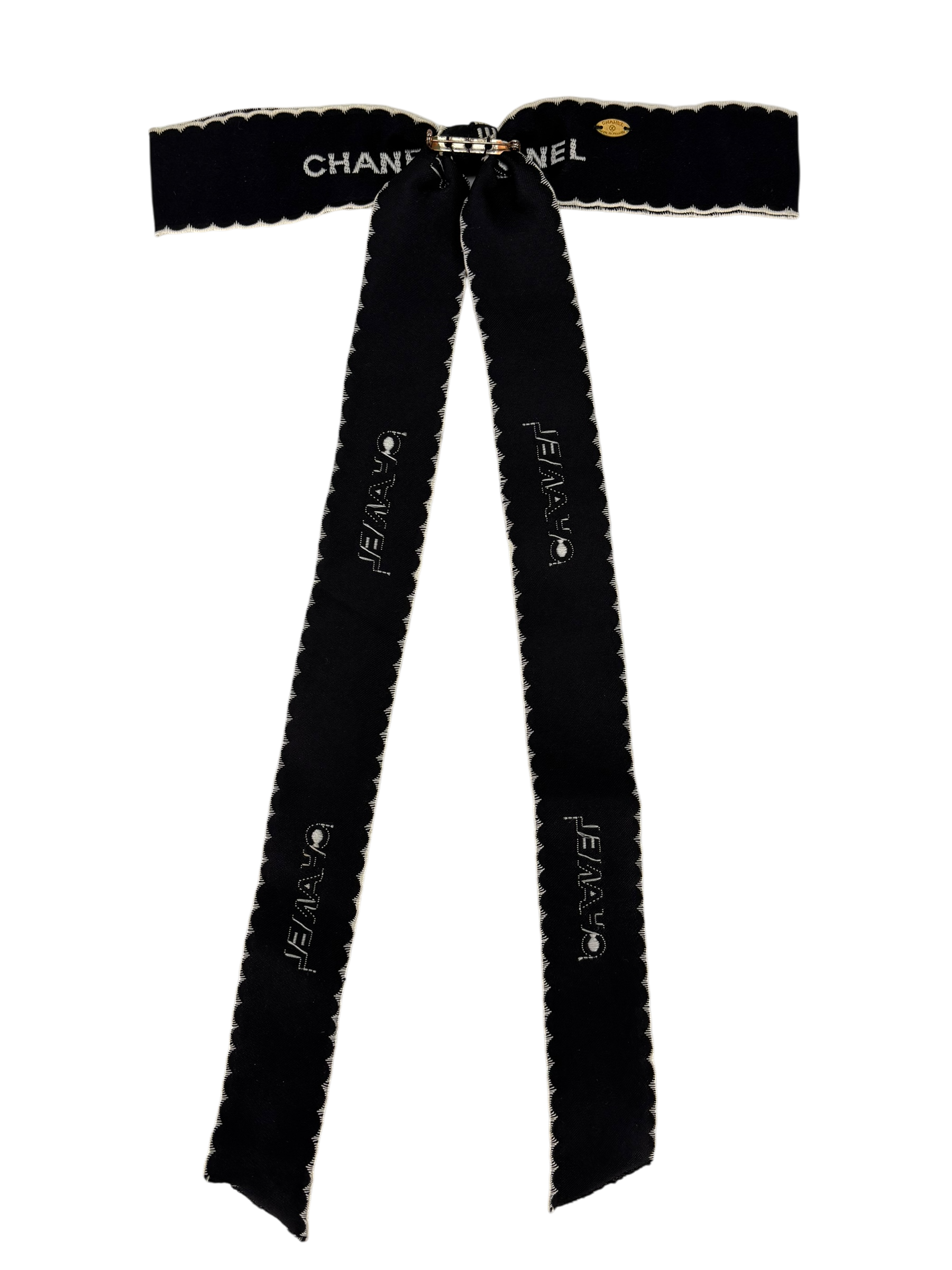 CHANEL - 1970-1980 Black Ribbon Brooch
