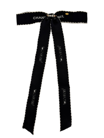 CHANEL - 1970-1980 Black Ribbon Brooch