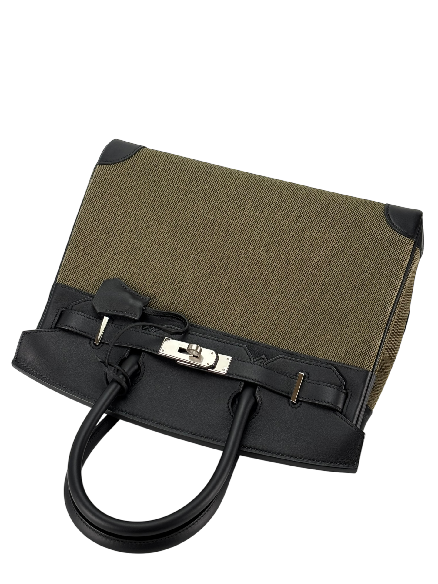 HERMES - Birkin 30 Black Vert Military Swift Tole Palladium Hardware