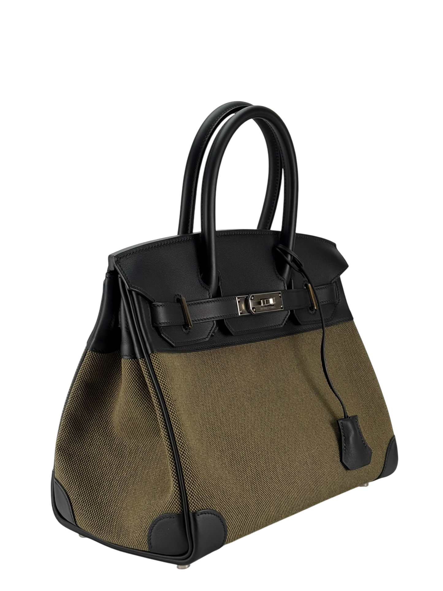 HERMES - Birkin 30 Black Vert Military Swift Tole Palladium Hardware