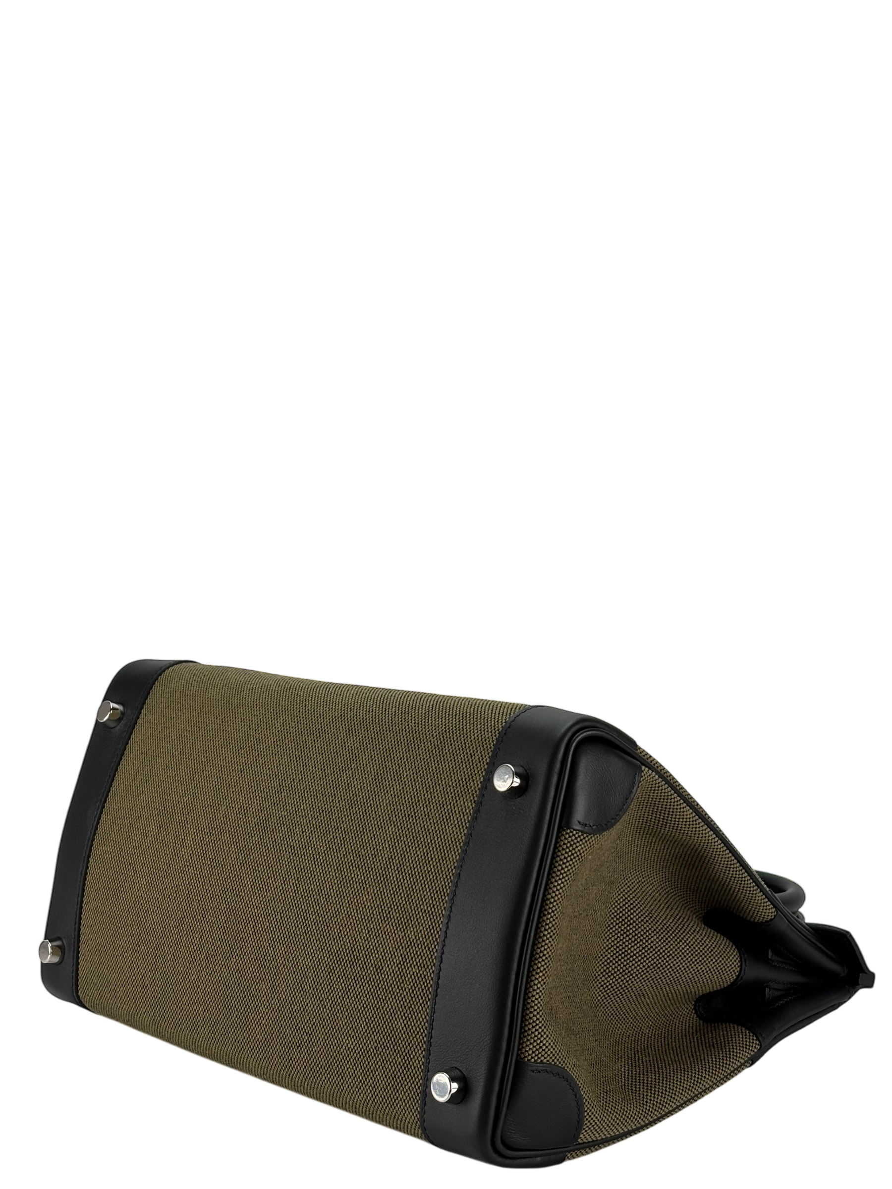 HERMES - Birkin 30 Black Vert Military Swift Tole Palladium Hardware