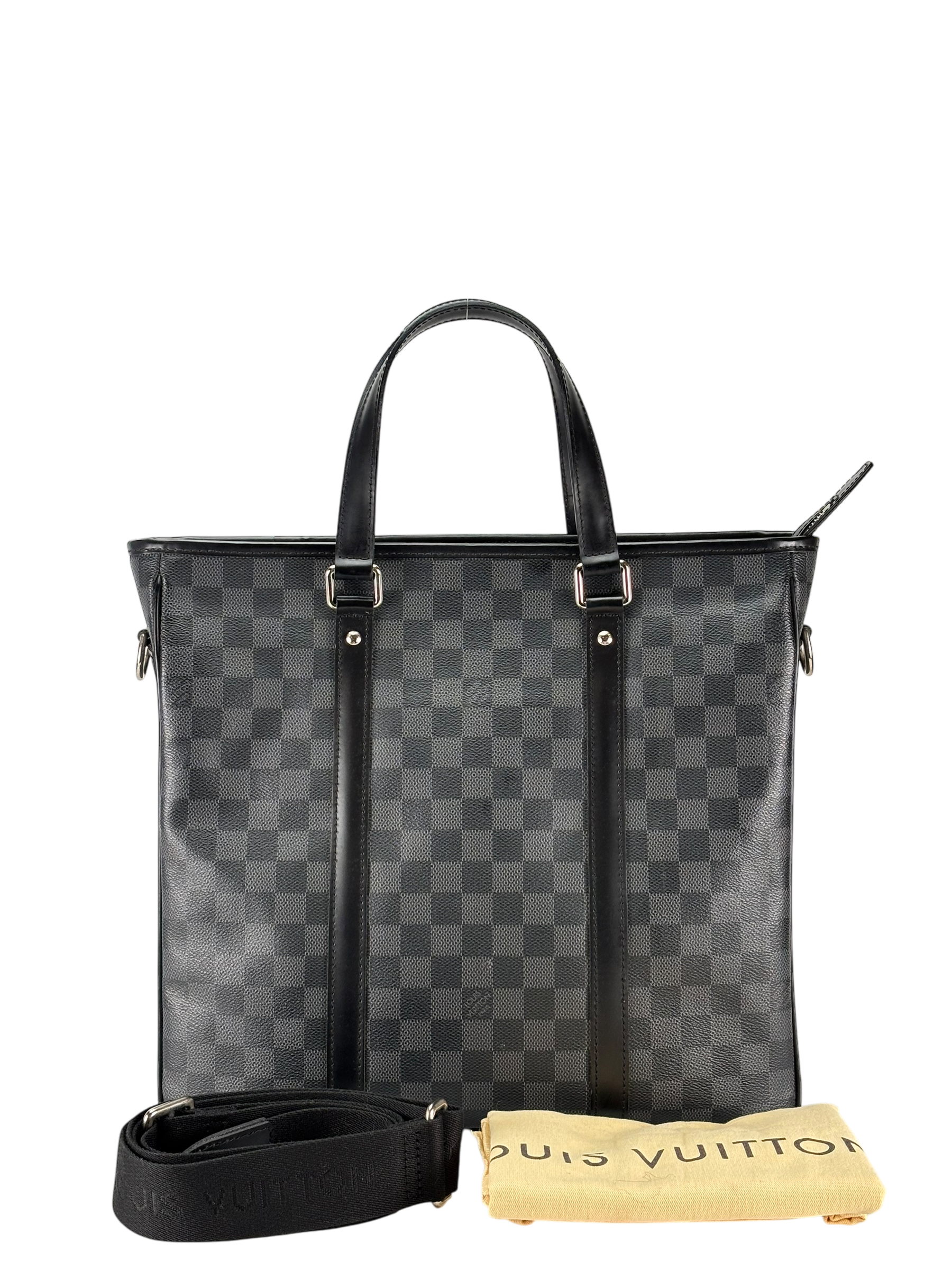 LOUIS VUITTON - Black Canvas Damier Graphite Coated Tadao Bag