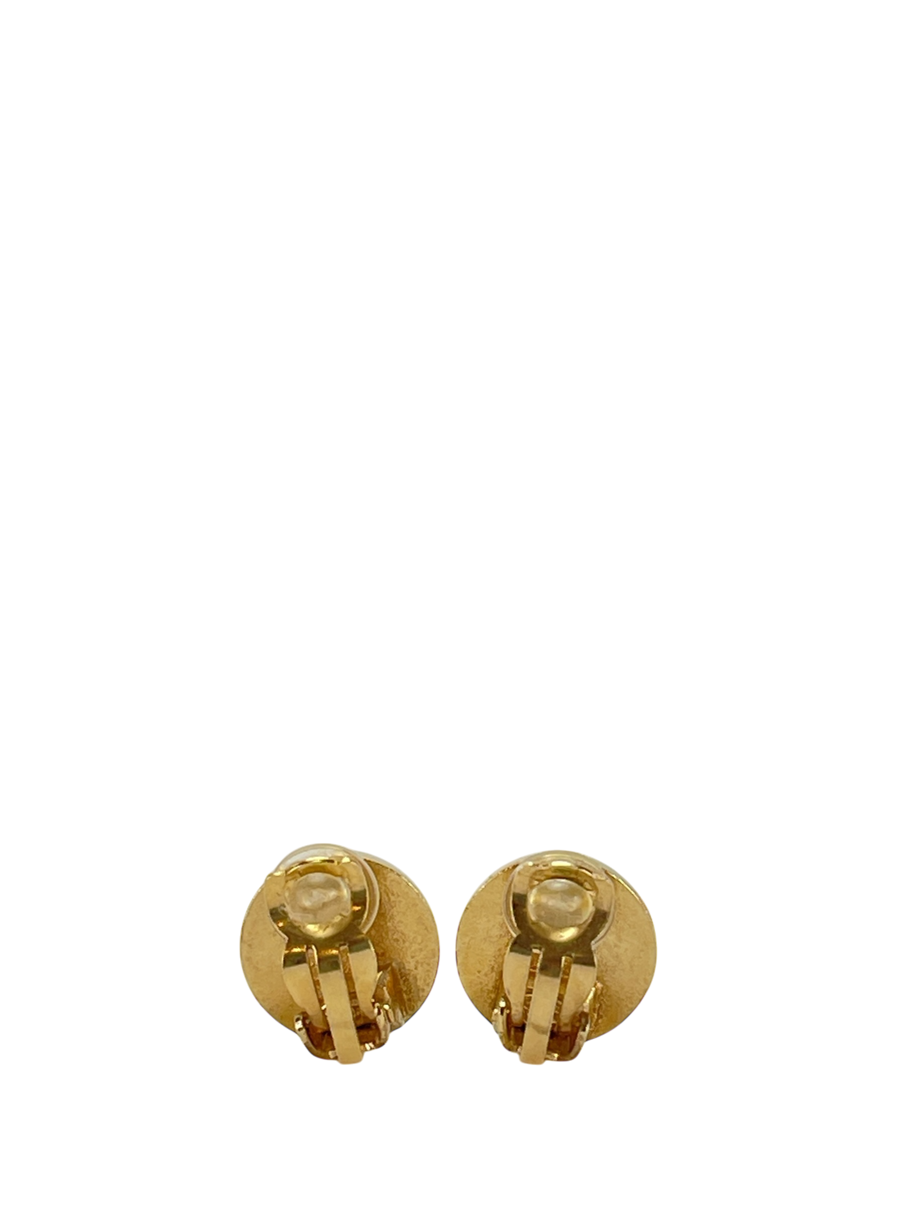 CHANEL - 00A Gold Black Coco Mark Vintage Earrings Accessories