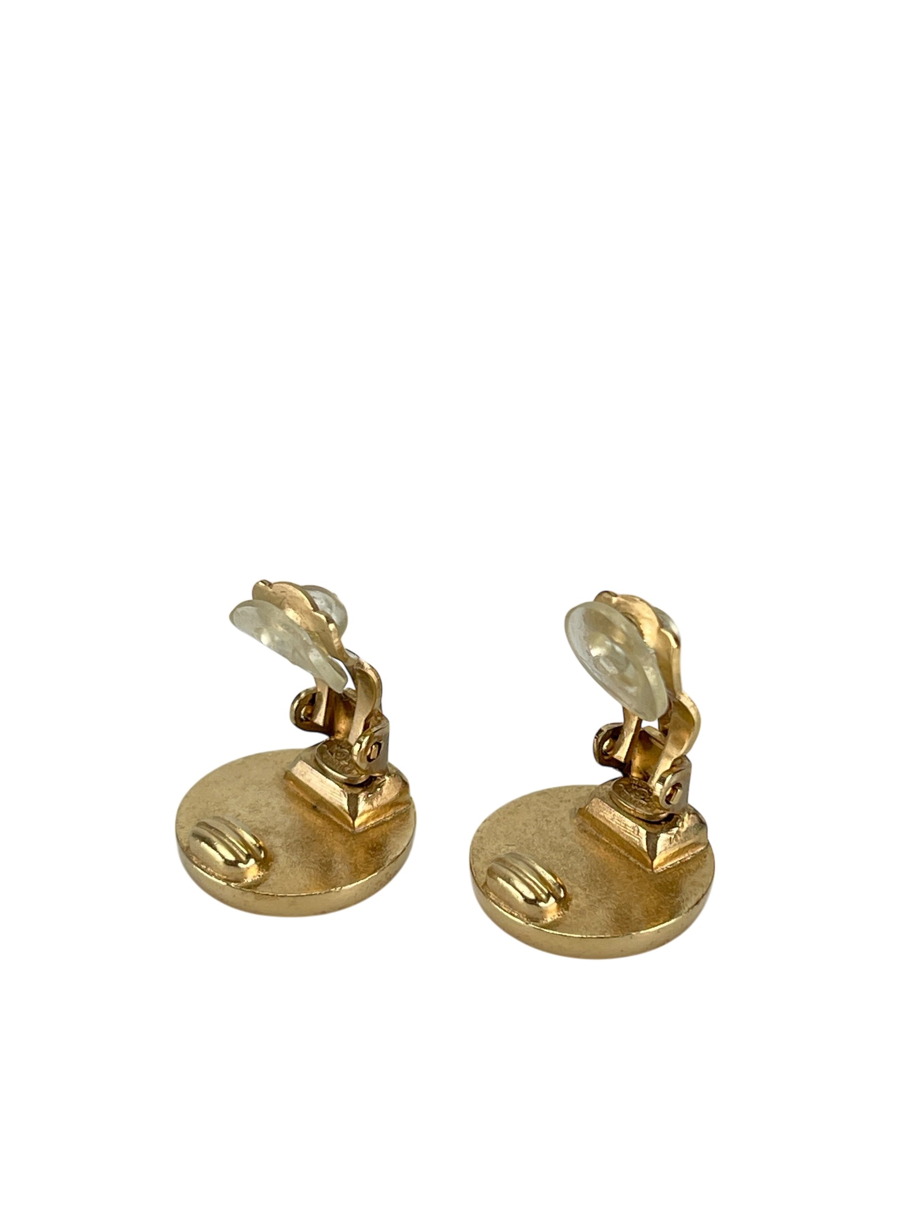 CHANEL - 00A Gold Black Coco Mark Vintage Earrings Accessories