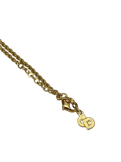 CHRISTIAN DIOR - Gold Circle logo Necklace 
