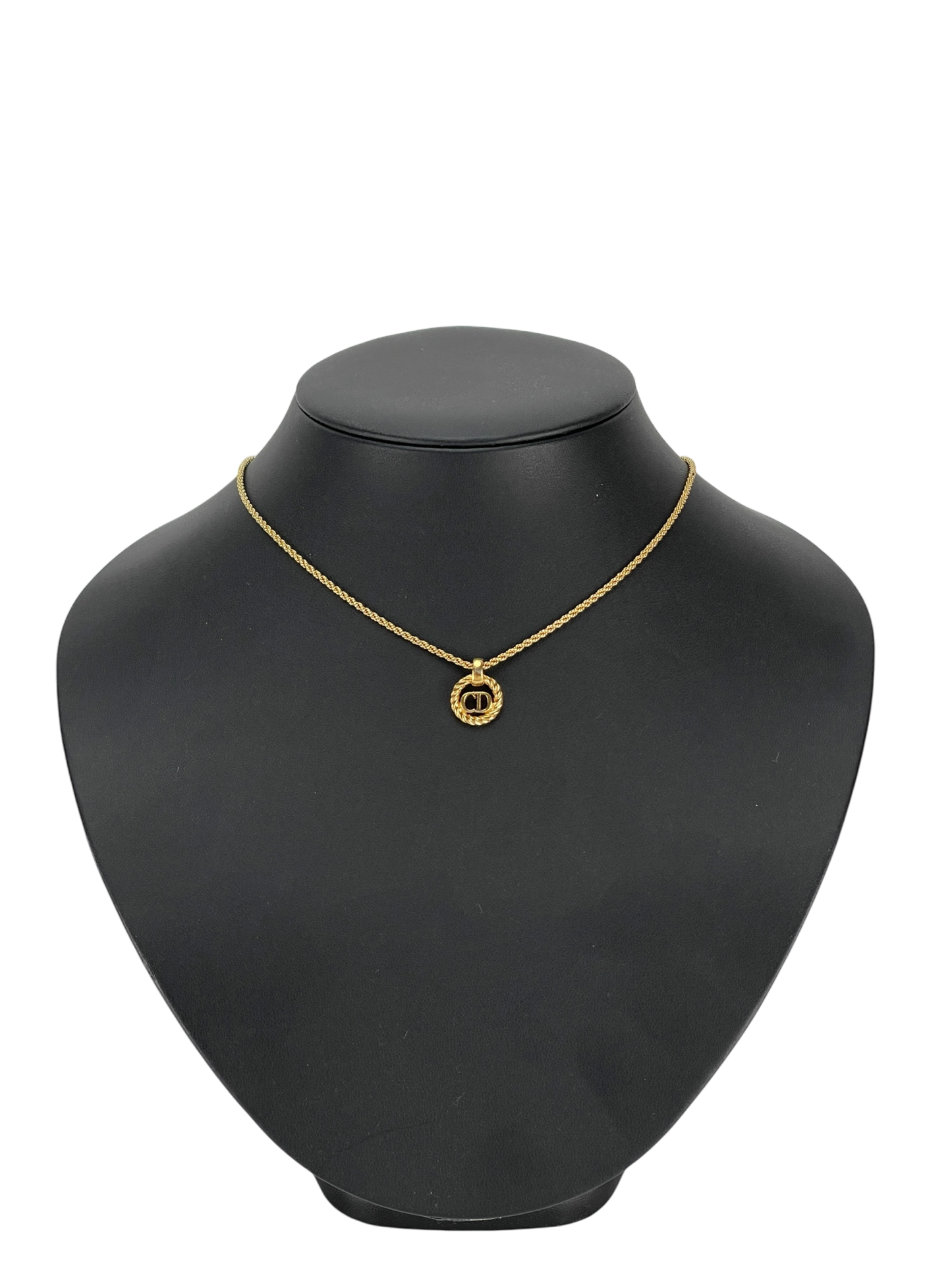 CHRISTIAN DIOR - Gold Circle logo Necklace