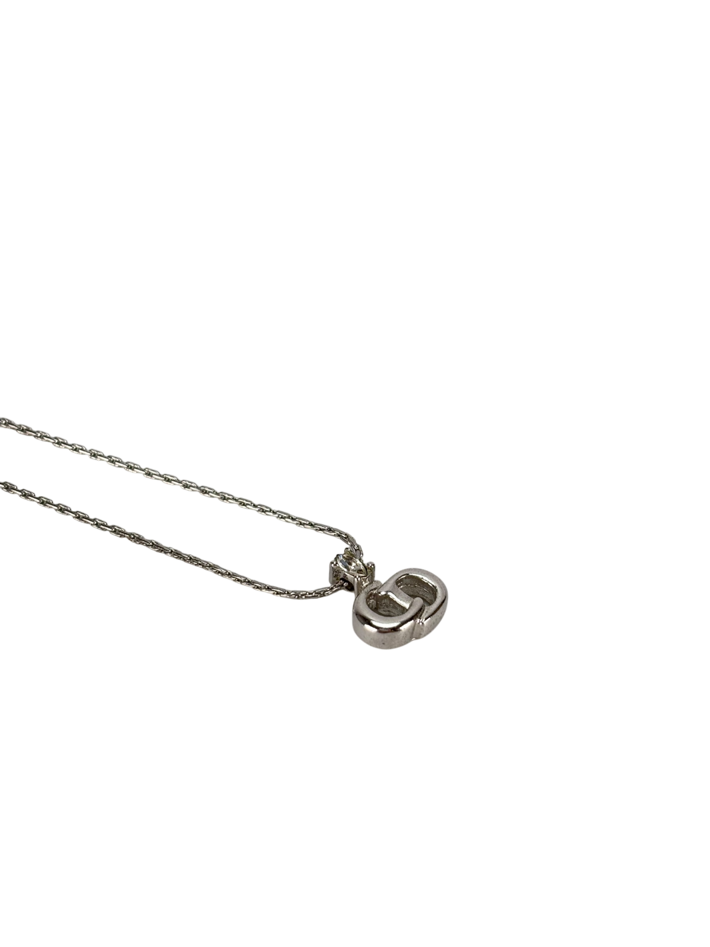 CHRISTIAN DIOR - Silver CD logo Necklace