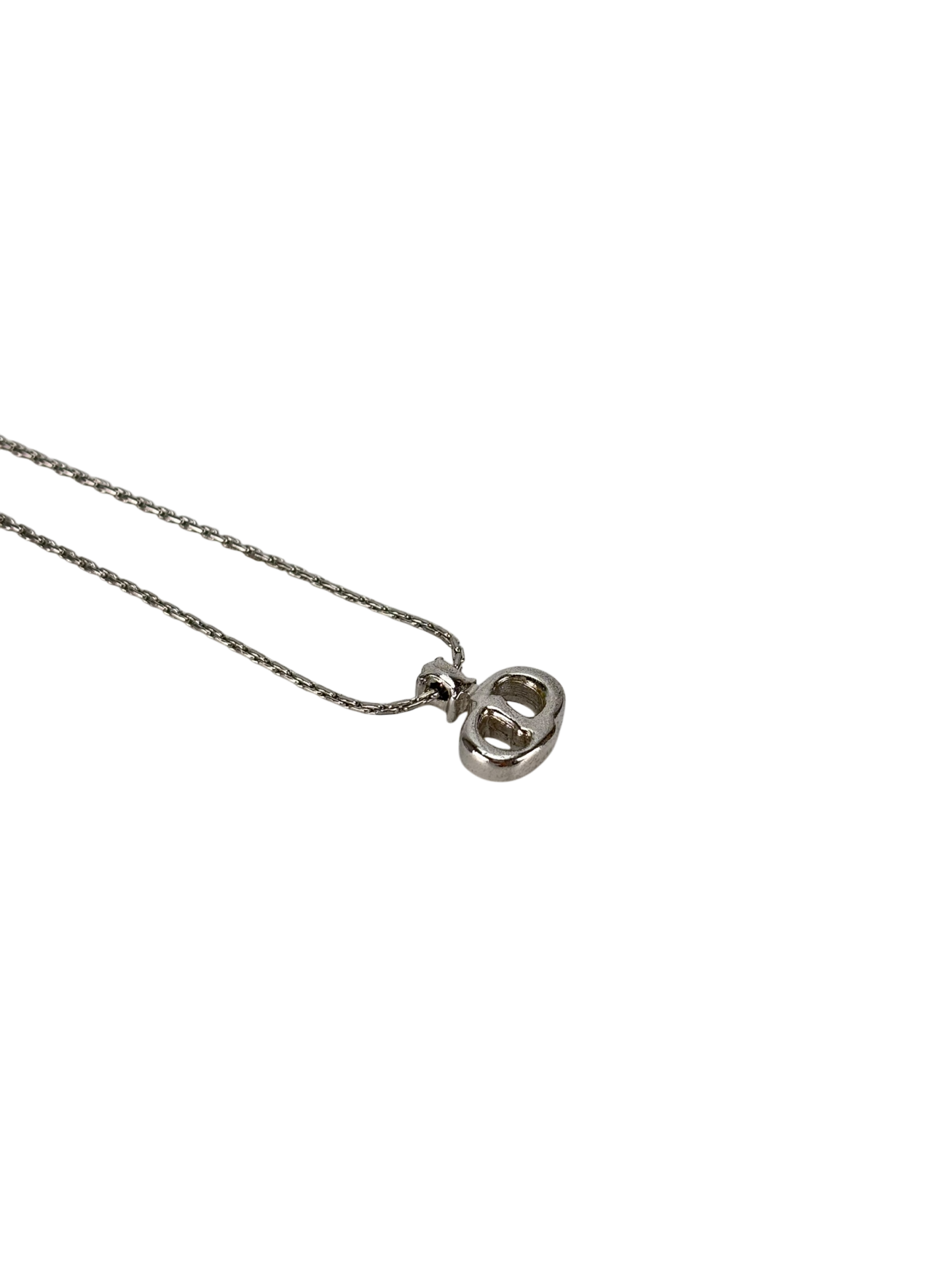 CHRISTIAN DIOR - Silver CD logo Necklace