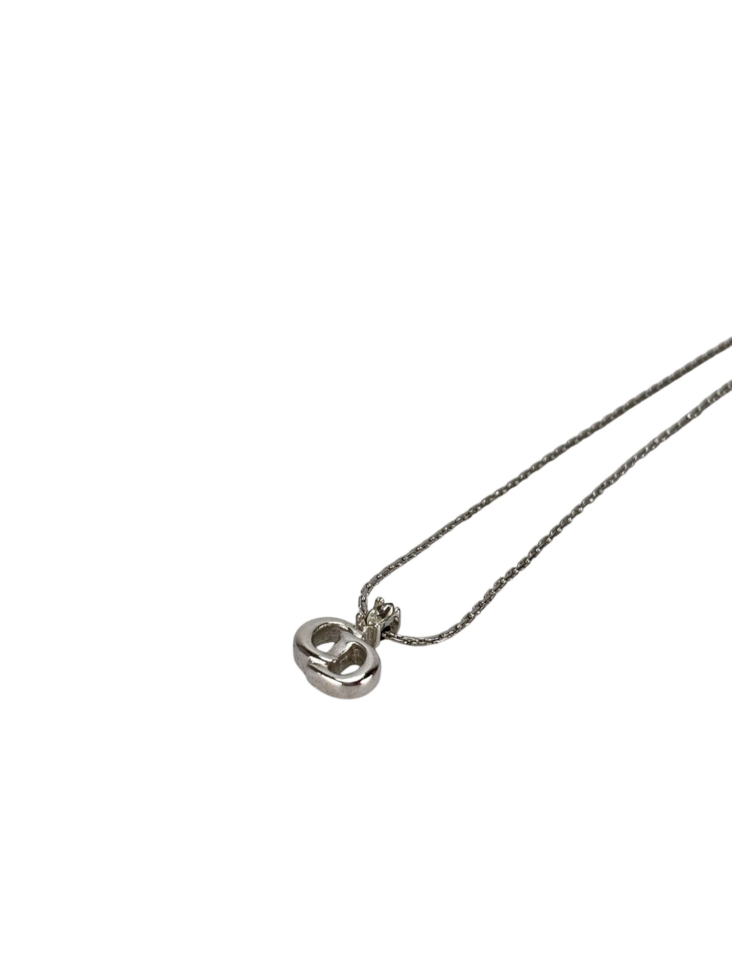 CHRISTIAN DIOR - Silver CD logo Necklace